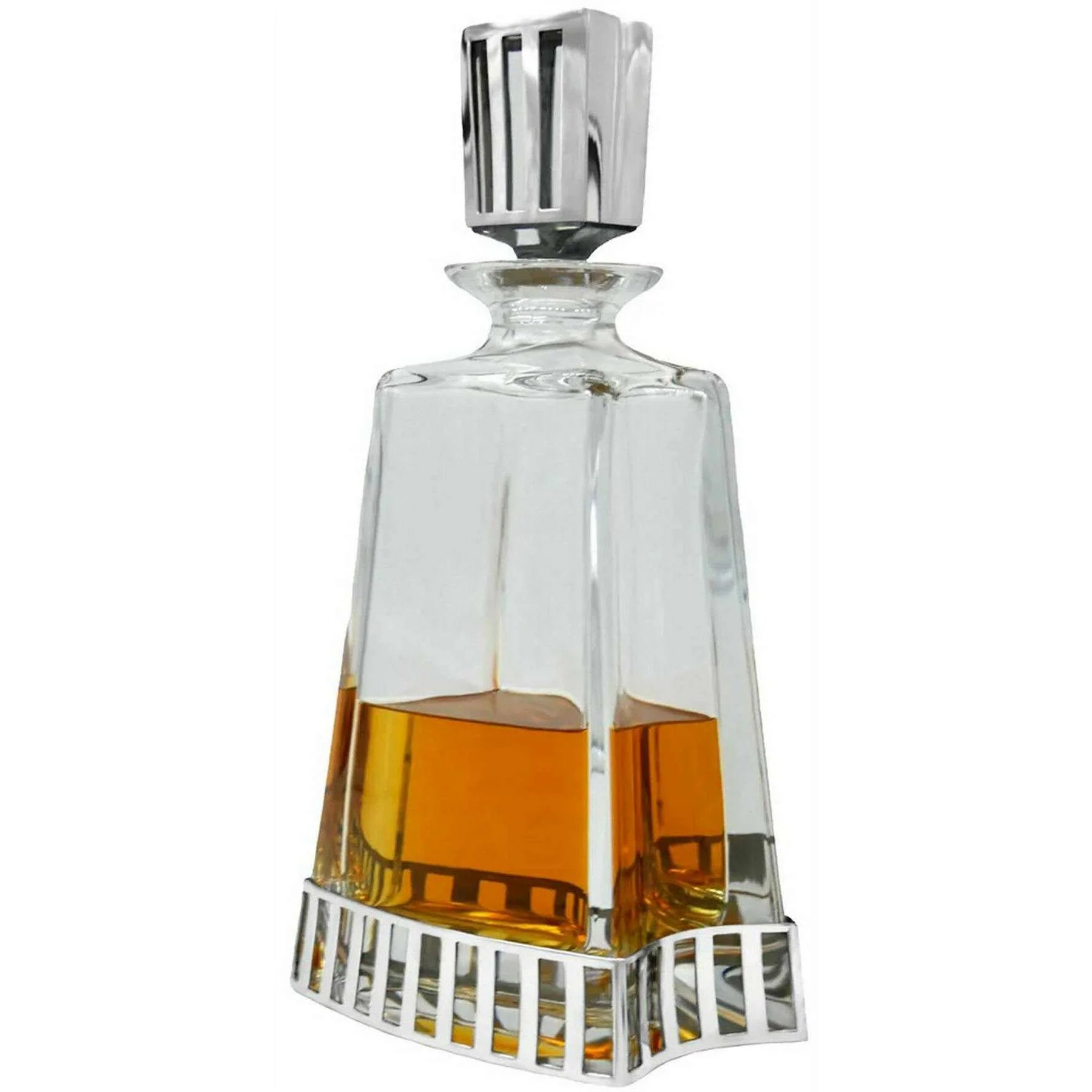 English Pewter Company 600ml Monaco Medium Decanter - Clear/Silver - Image 2