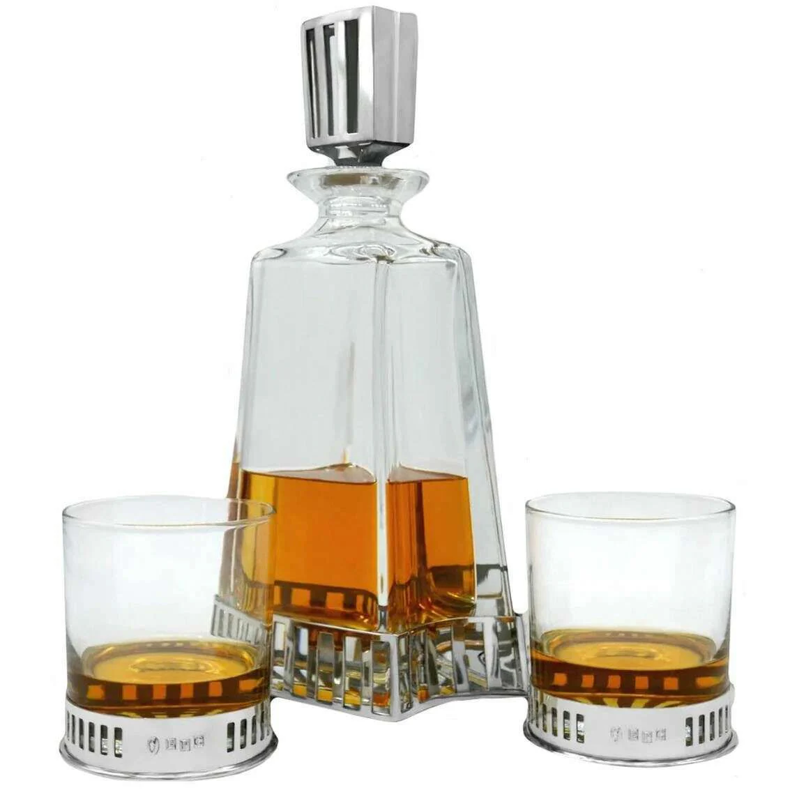 English Pewter Company 600ml Monaco Medium Decanter - Clear/Silver - Image 3