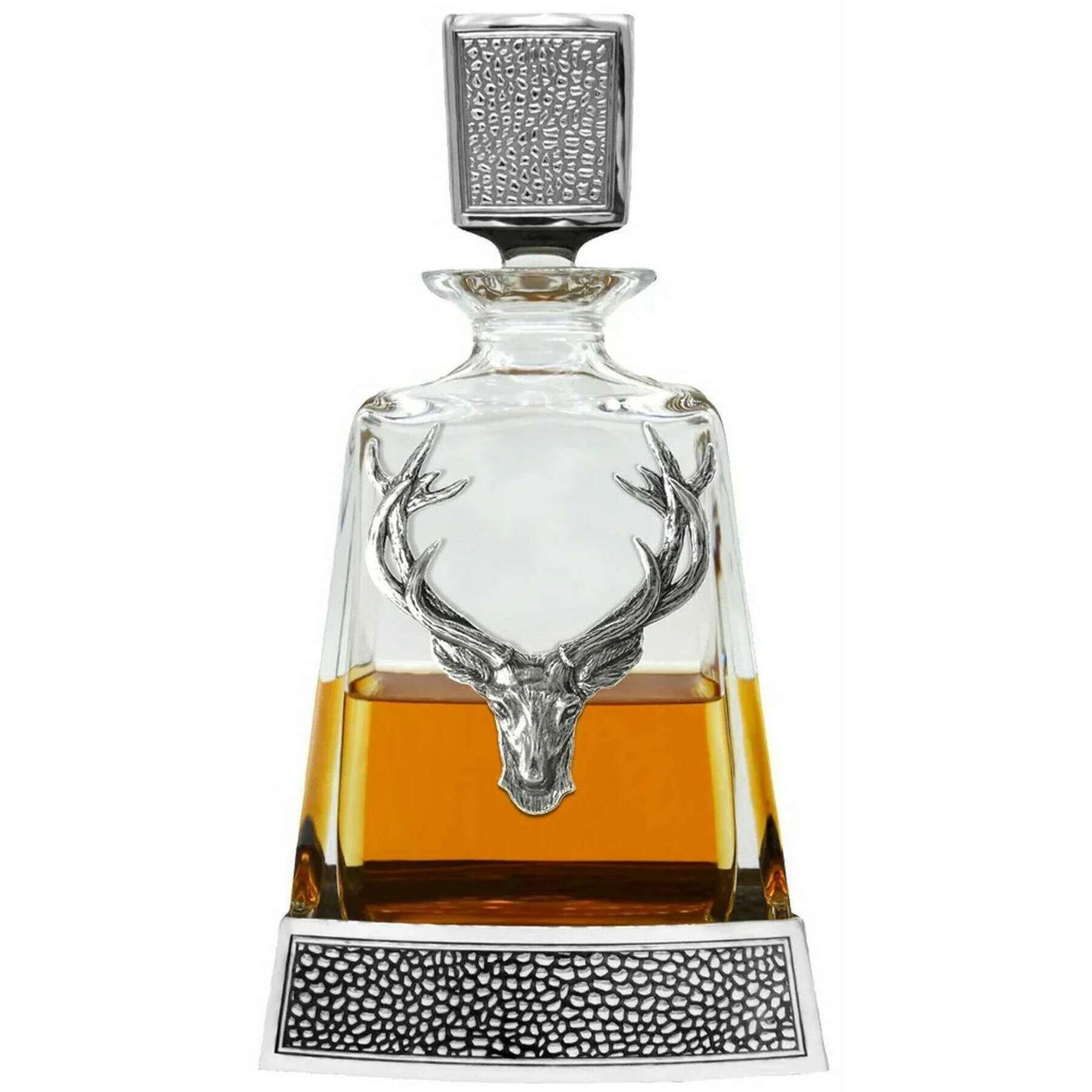 English Pewter Company 600ml Regal Stag Medium Decanter - Silver/Clear