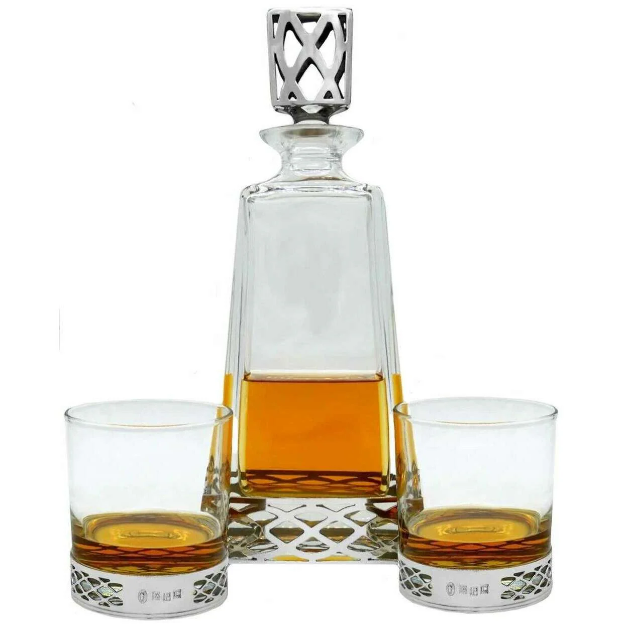 English Pewter Company 650ml Uisage Beatha Large Decanter - Clear/Silver - Image 2