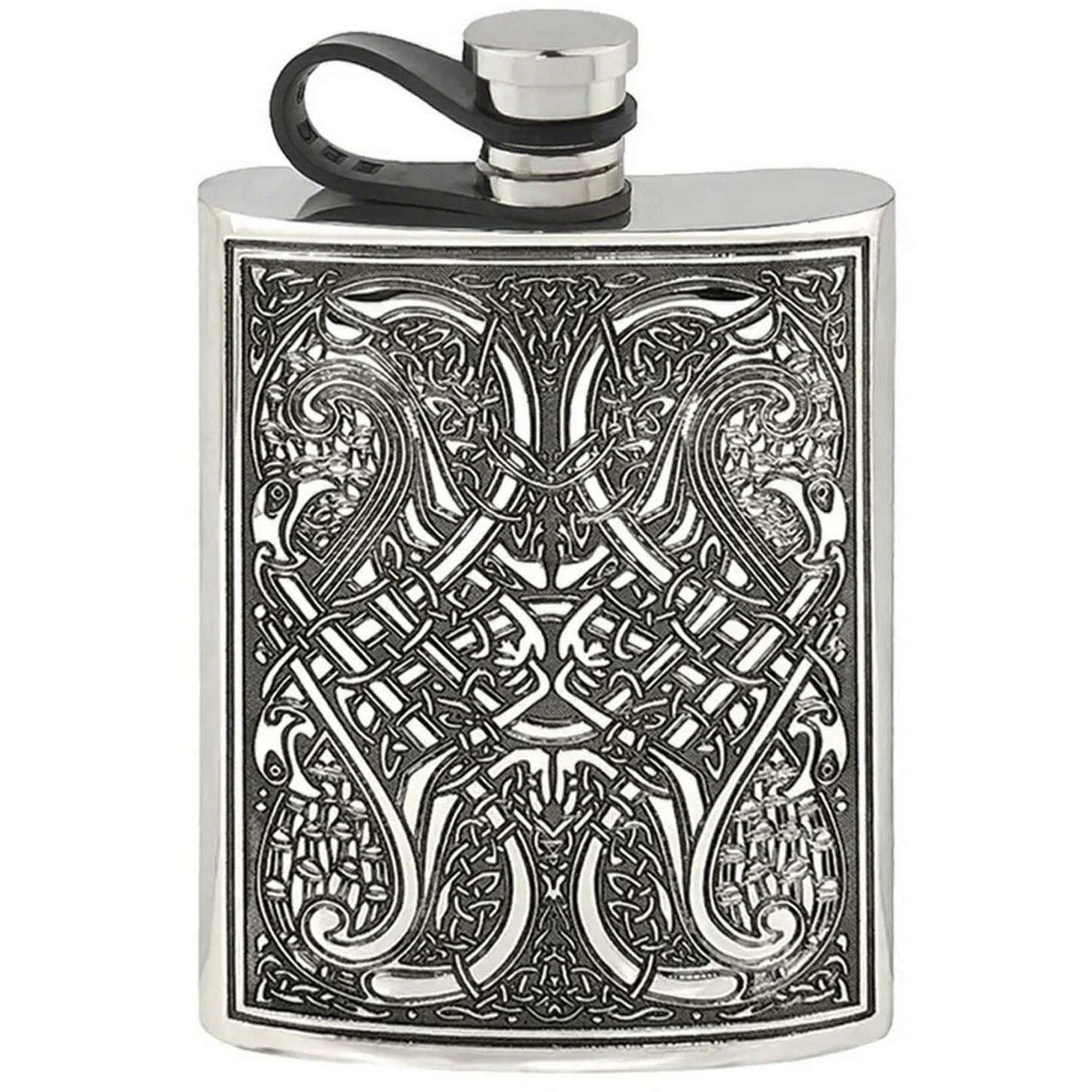 English Pewter Company 6oz Celtic Knot Flexi Cap Flask - Silver