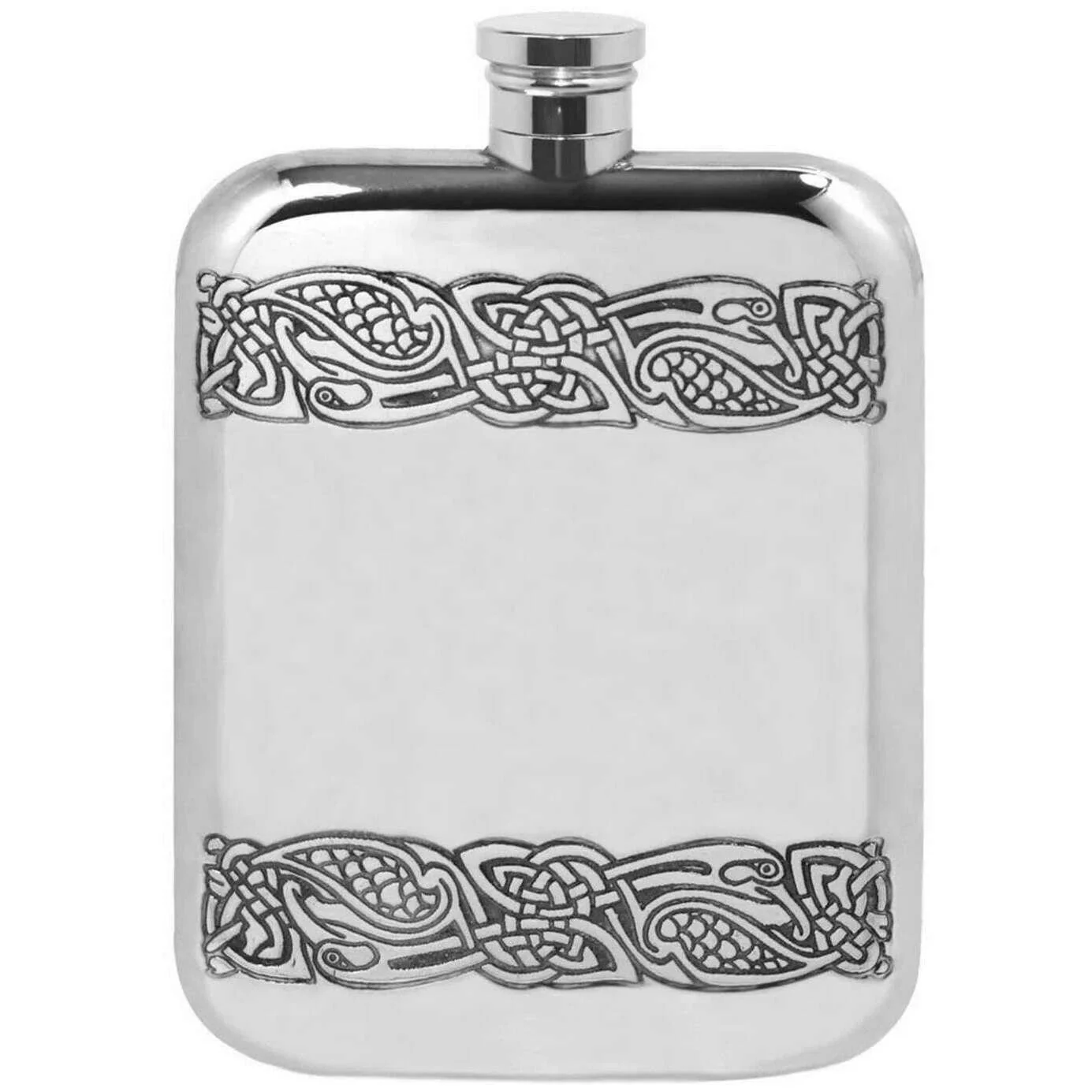 English Pewter Company 6oz Celtic Purse Flask - Silver