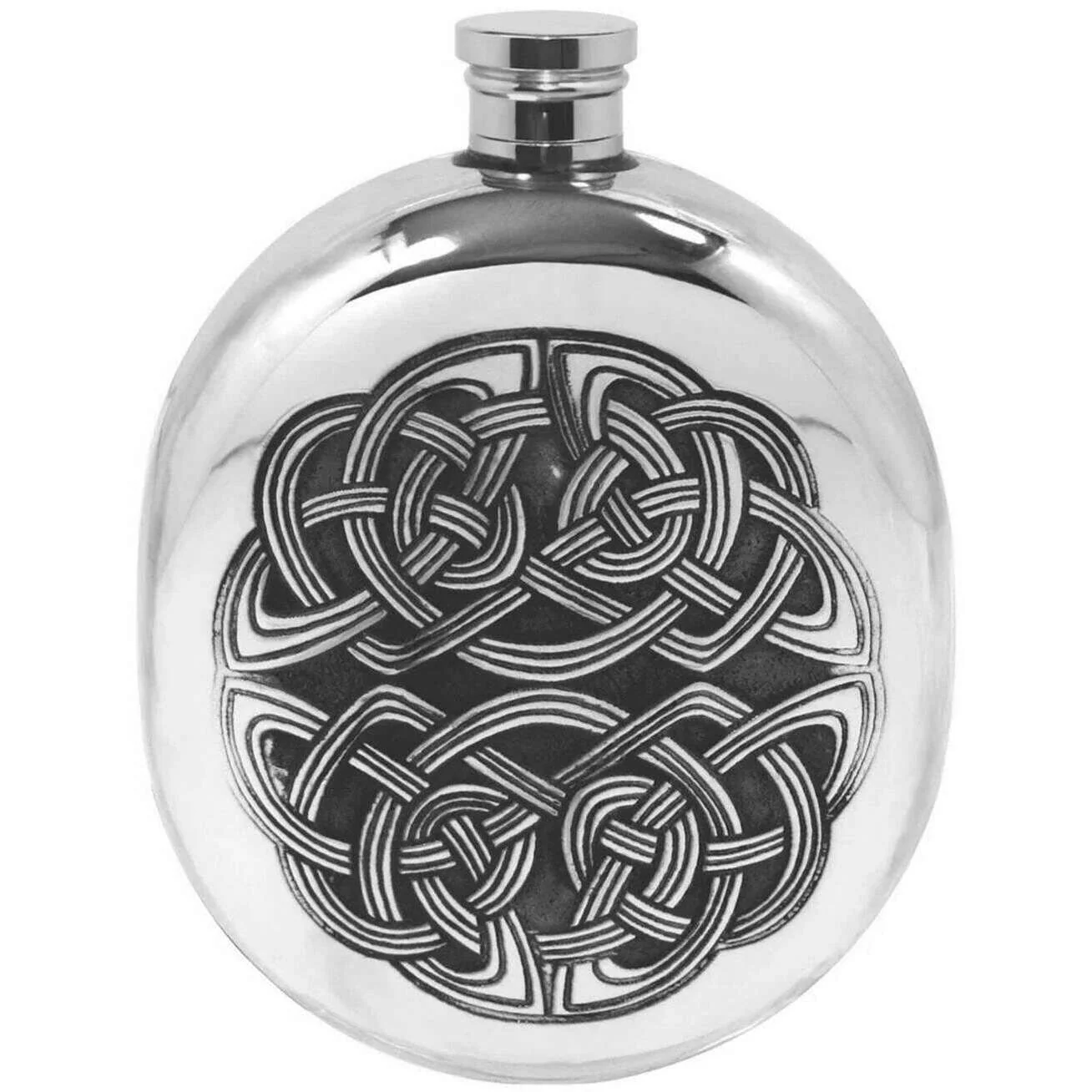 English Pewter Company 6oz Celtic Wedge Flask - Silver