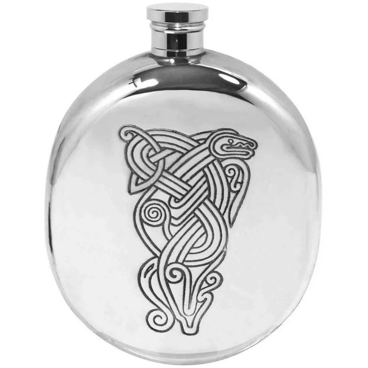 English Pewter Company 6oz Celtic Wedge Flask - Silver