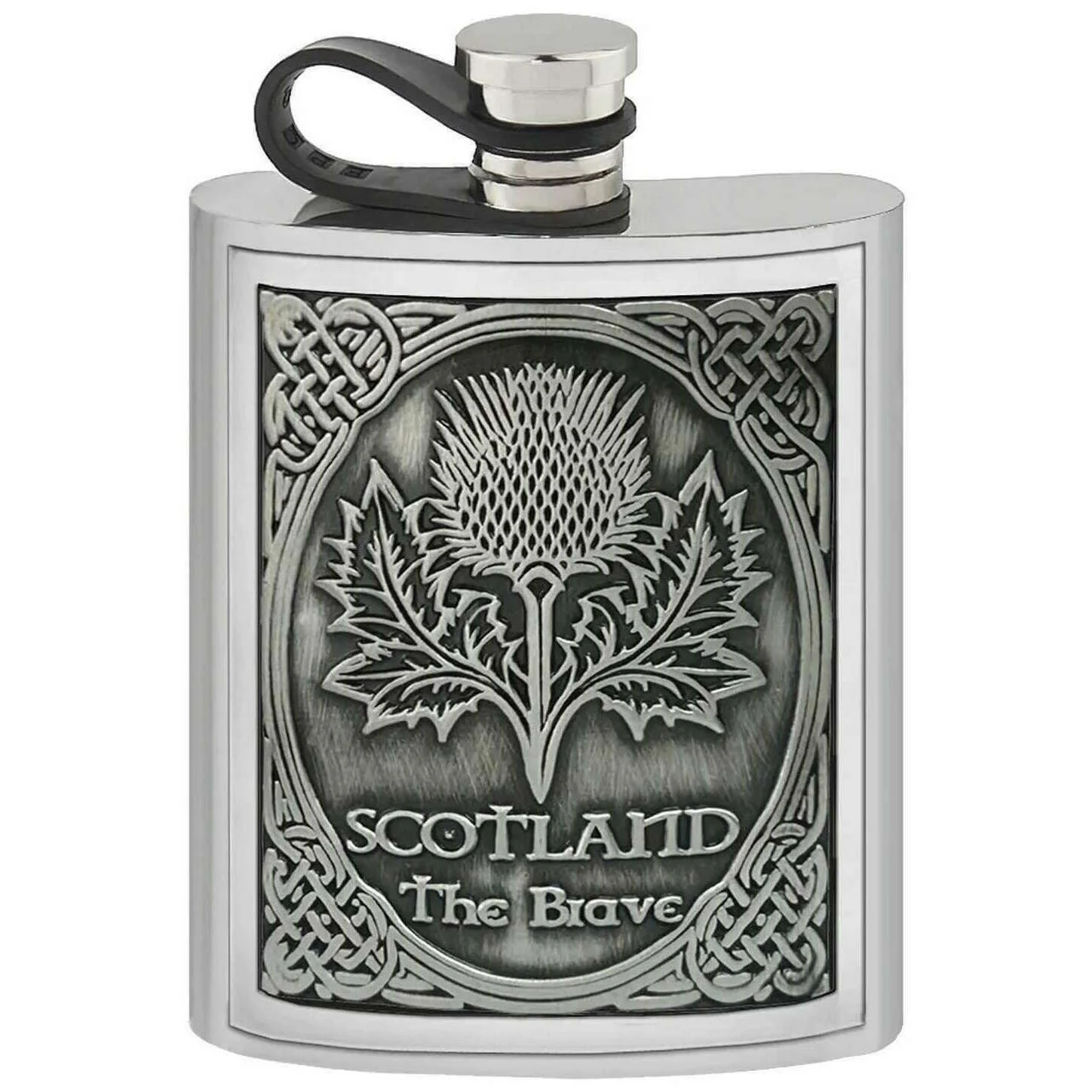 English Pewter Company 6oz Embossed Thistle Pewter Flask - Silver