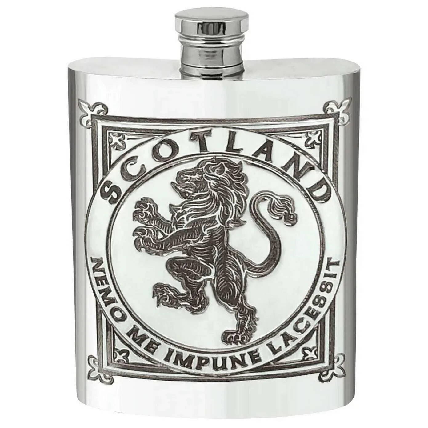 English Pewter Company 6oz Lion Rampant Flask - Silver