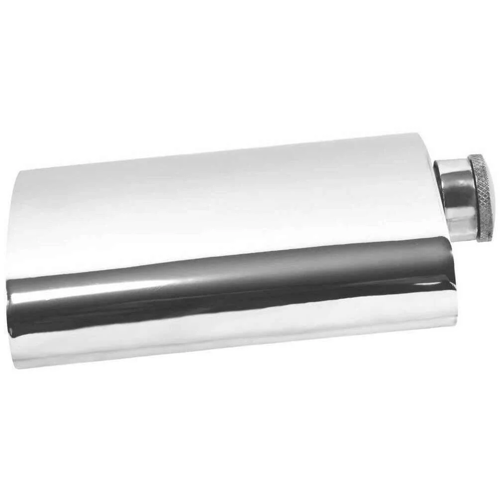 English Pewter Company 6oz Plain Captive Top Flask - Silver - Image 2