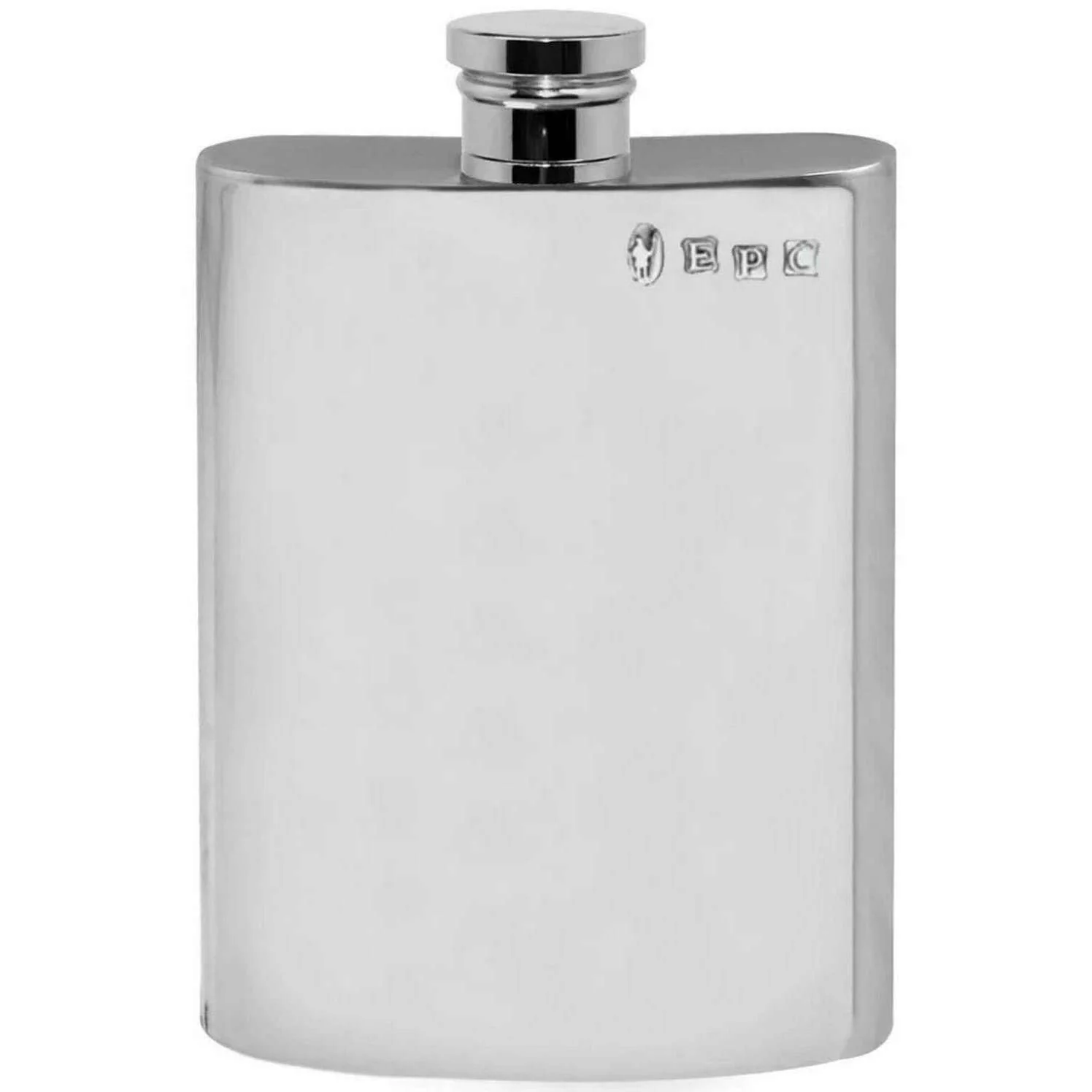 English Pewter Company 6oz Plain Hip Flask - Silver