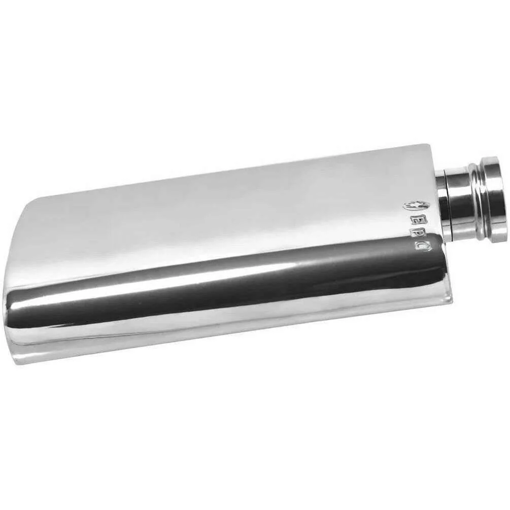 English Pewter Company 6oz Plain Hip Flask - Silver - Image 2