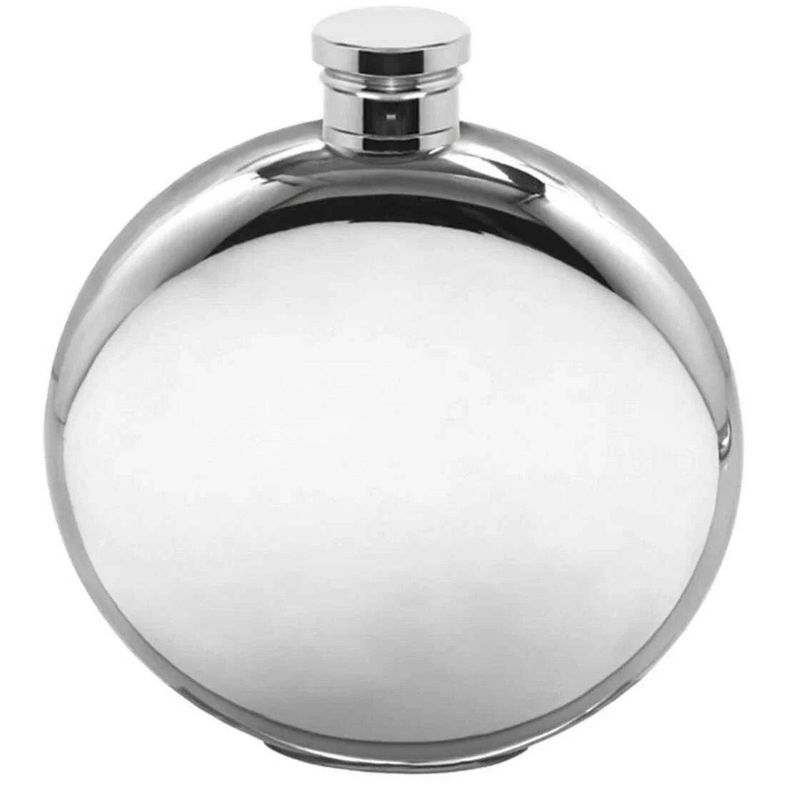 English Pewter Company 6oz Plain Round Hip Flask - Silver