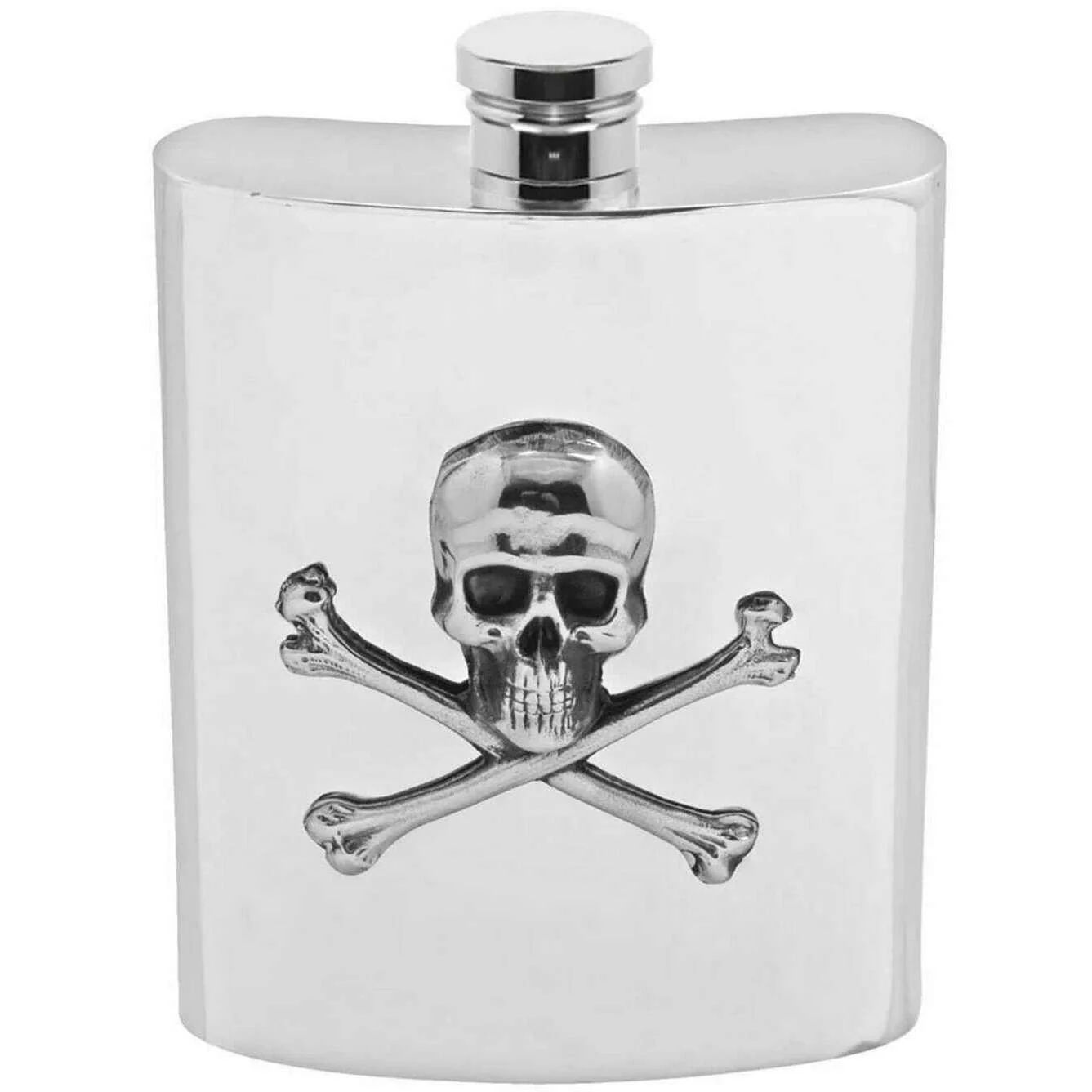 English Pewter Company 6oz Poison Hip Flask - Silver