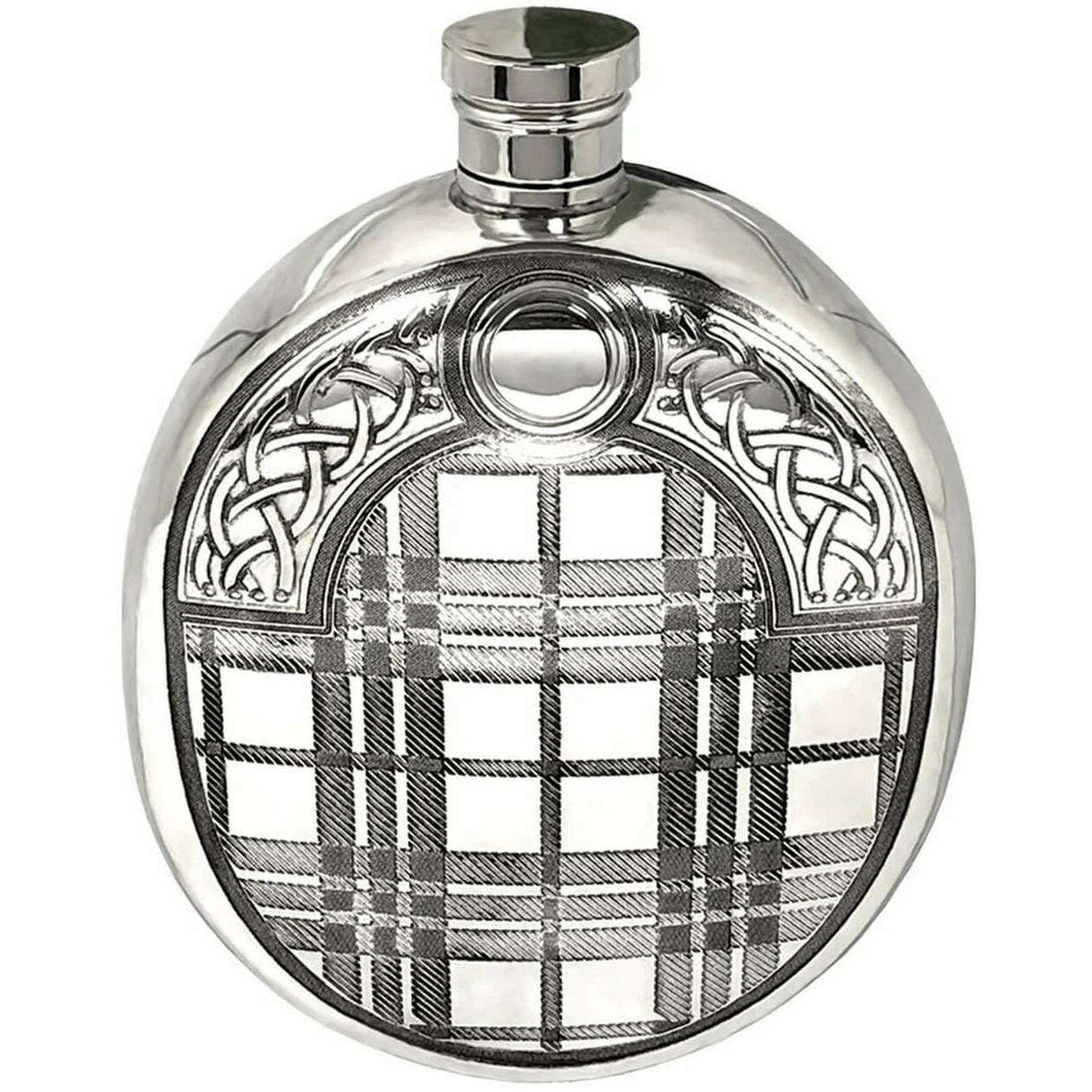 English Pewter Company 6oz Sporran Wedge Flask - Silver