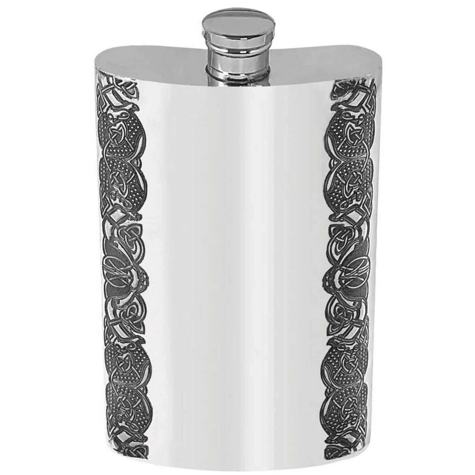 English Pewter Company 8oz Celtic Hip Flask - Silver