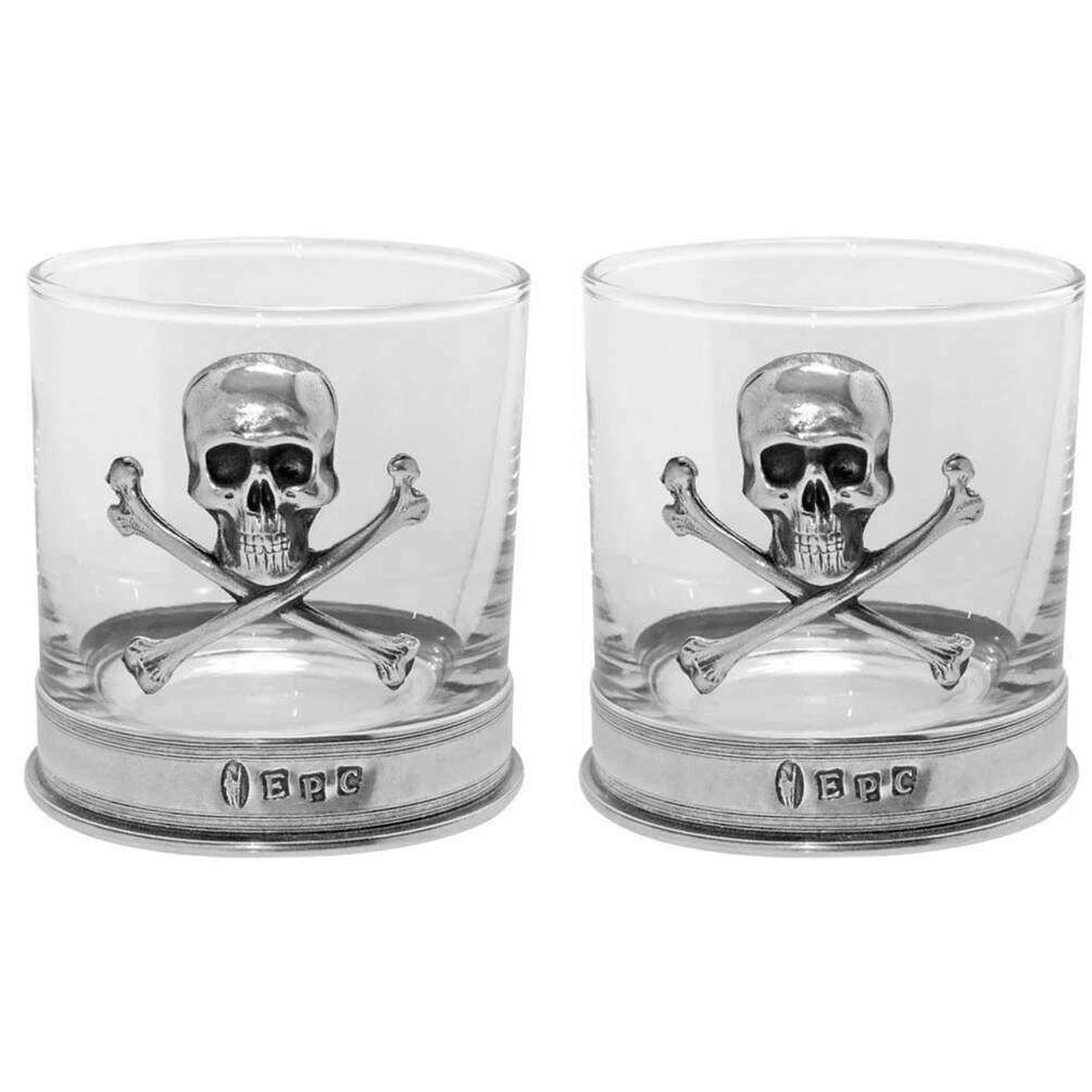 English Pewter Company Double Poison Tumbler Set - Silver/Clear