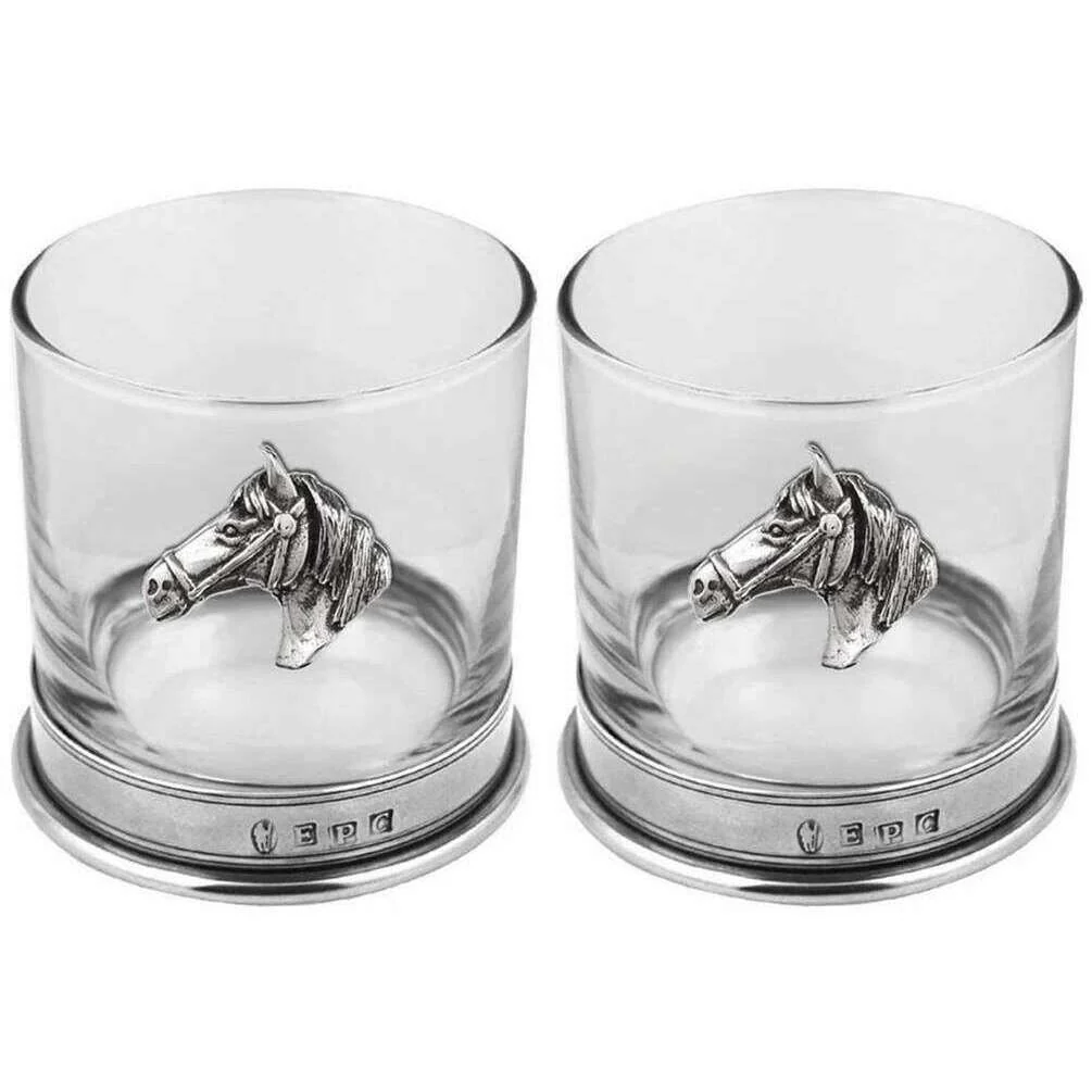 English Pewter Company Equestrian Double Tumbler Set - Silver