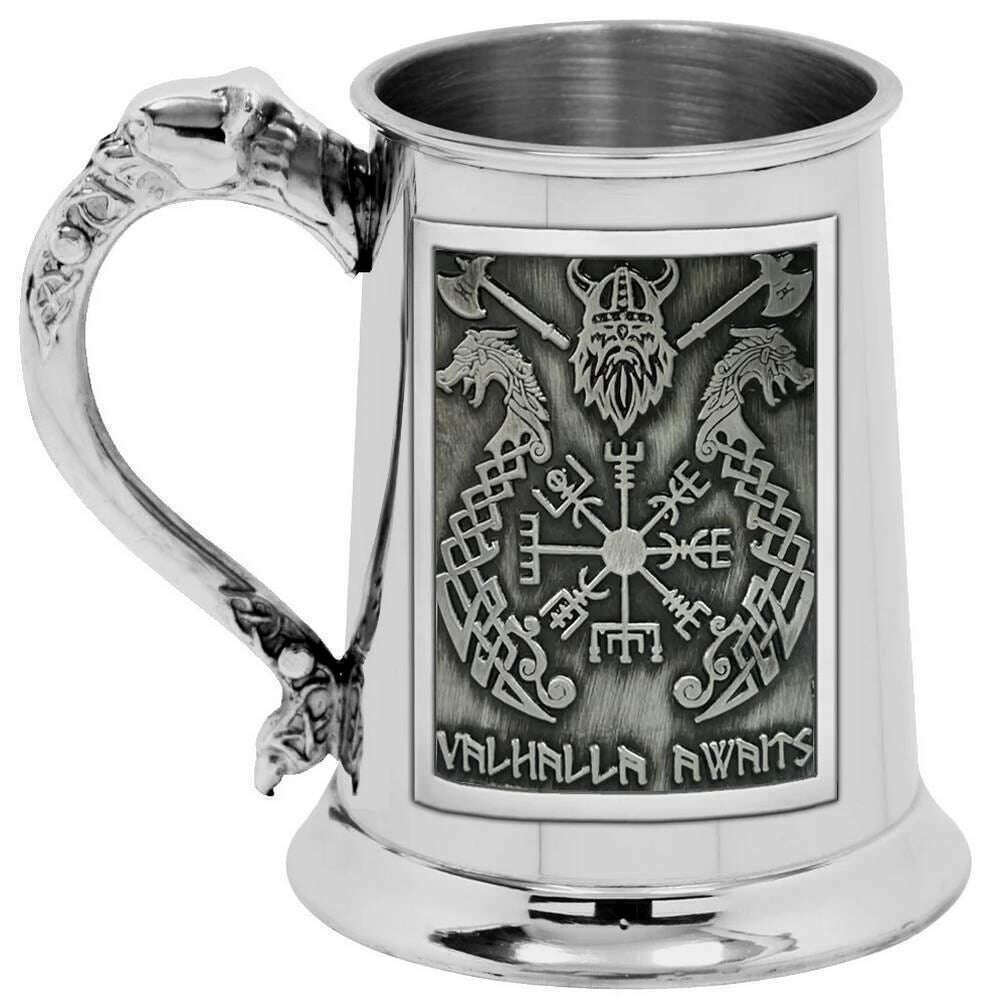 English Pewter Company Pewter Valhalla 1 Pint Tankard - Silver/Grey