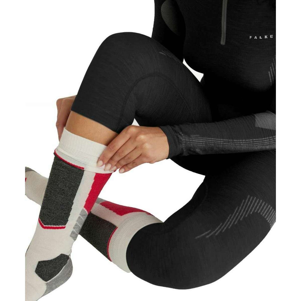 Falke 3/4 Wool Tech Tights - Black - Image 4