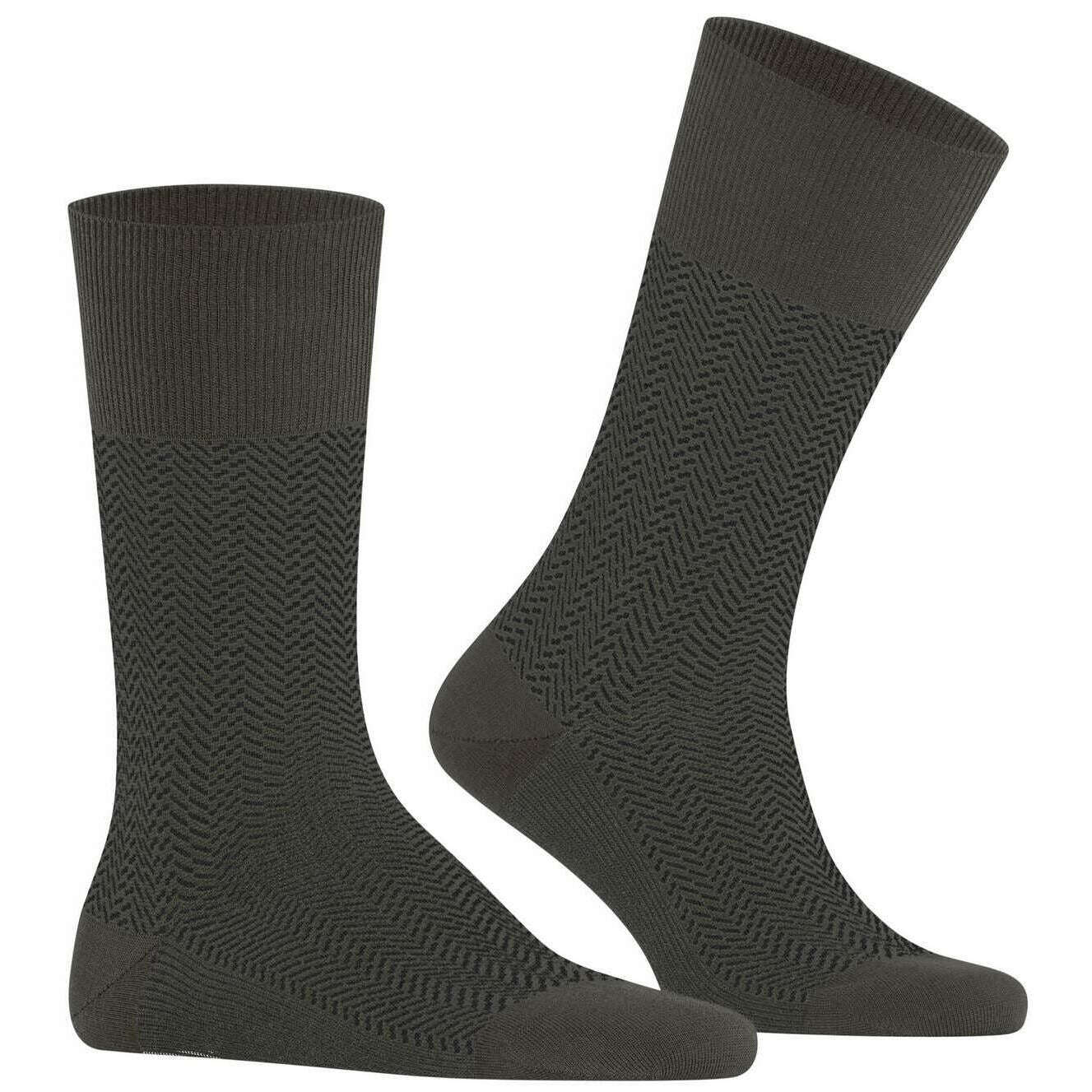 Falke Airport Herringstripe Socks - Military Green - Image 2