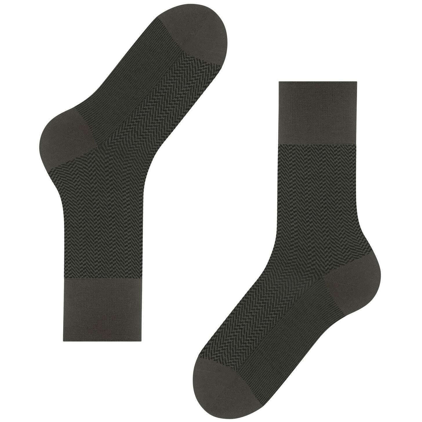 Falke Airport Herringstripe Socks - Military Green - Image 5