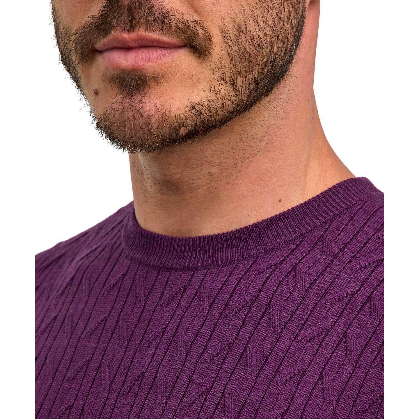 Falke Cashmere Touch Crew Neck Sweater - Aubergine Purple - Image 4