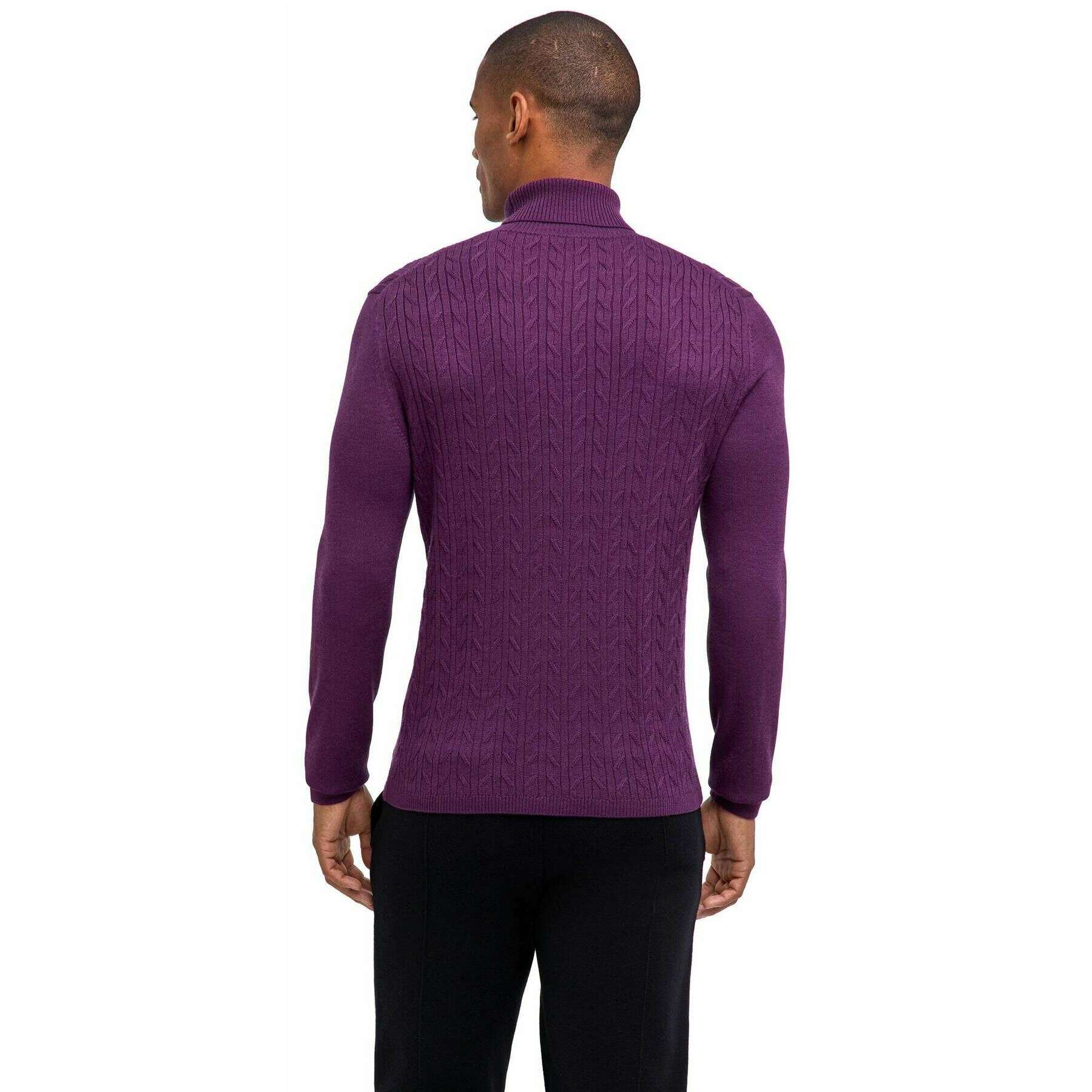 Falke Cashmere Touch Long Sleeve Roll Neck Sweater - Aubergine Purple - Image 3