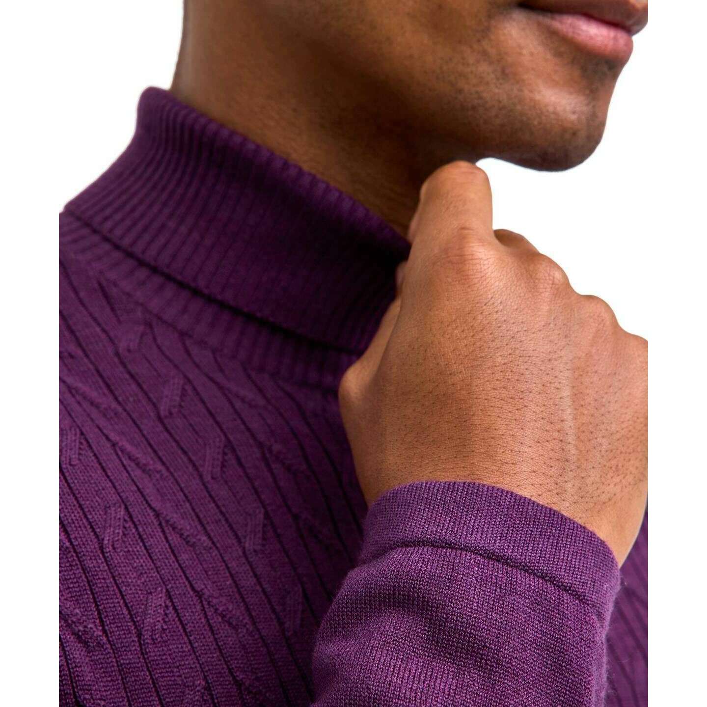 Falke Cashmere Touch Long Sleeve Roll Neck Sweater - Aubergine Purple - Image 4