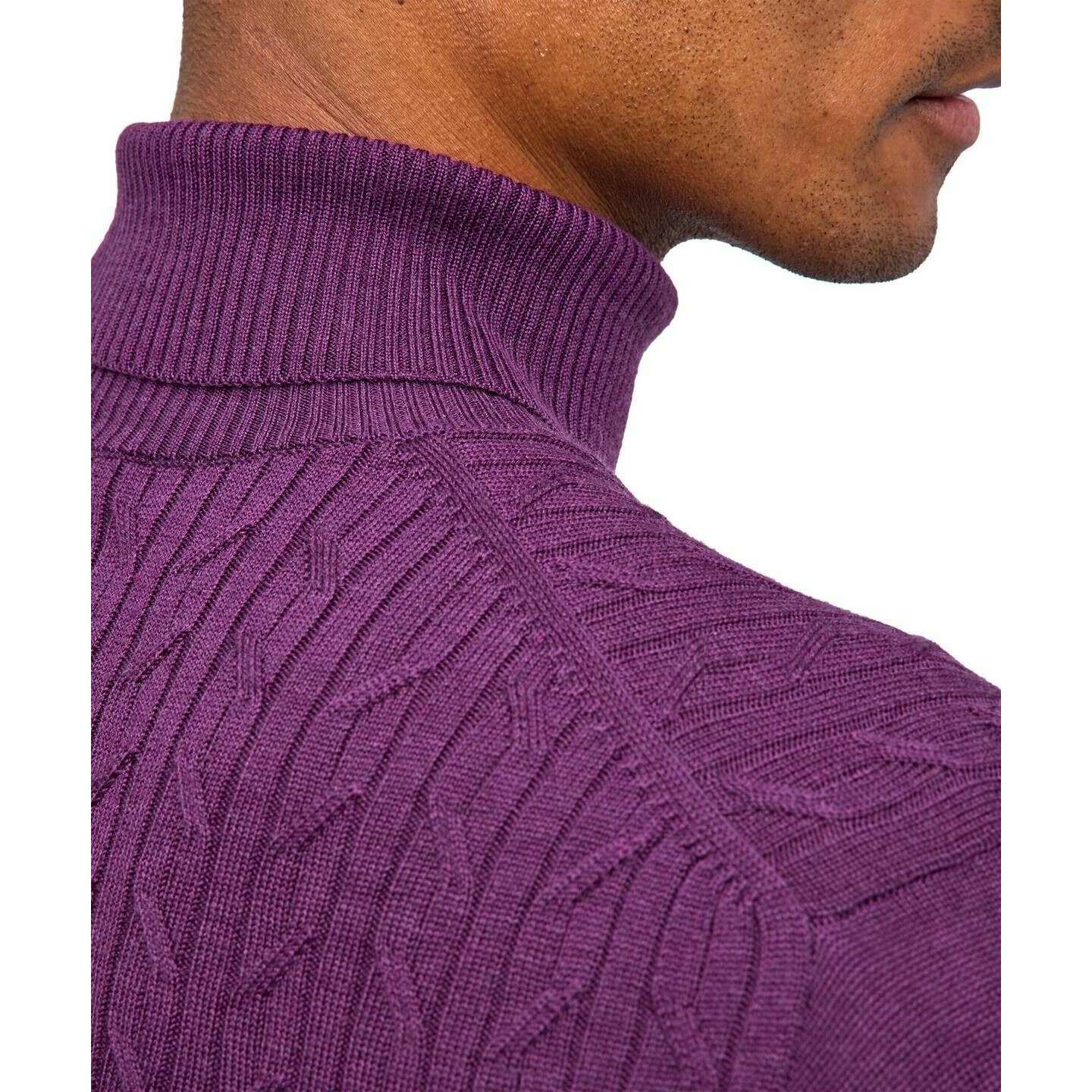 Falke Cashmere Touch Long Sleeve Roll Neck Sweater - Aubergine Purple - Image 5