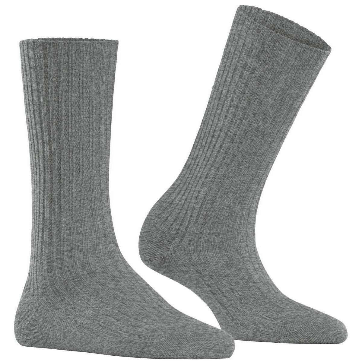 Falke Cosy Wool Boot Socks - Light Grey Mel - Image 2