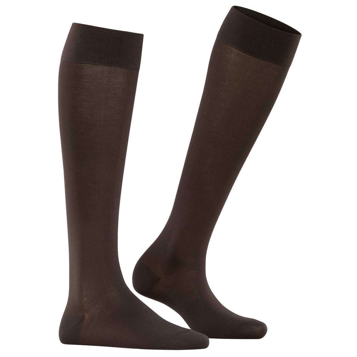 Falke Cotton Touch Knee High Socks - Dark Brown - Image 2