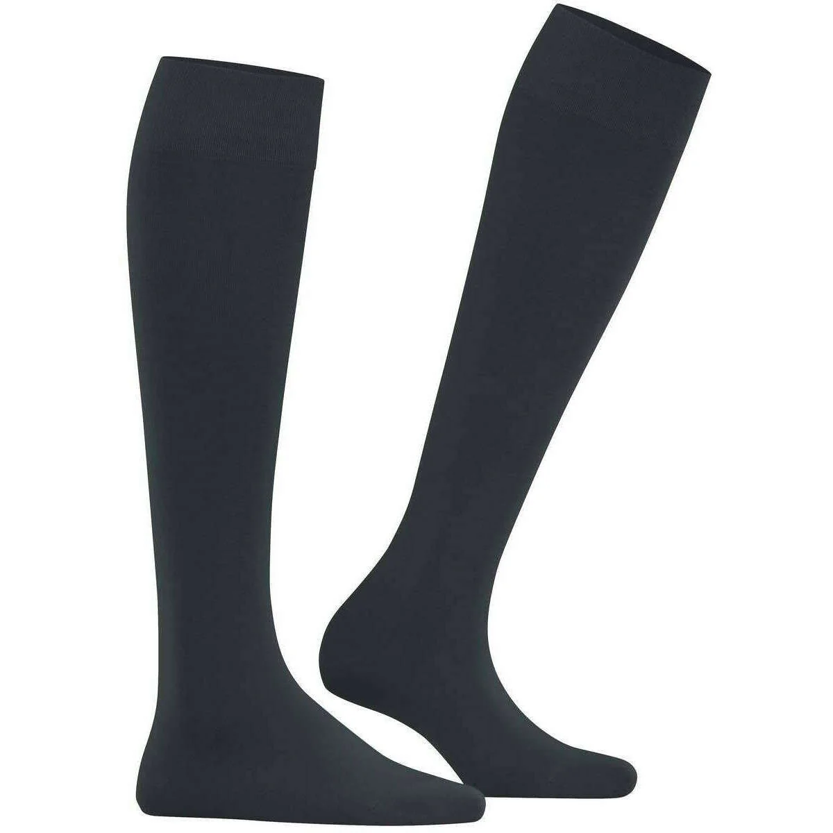 Falke Cotton Touch Knee High Socks - Graphite Grey - Image 2