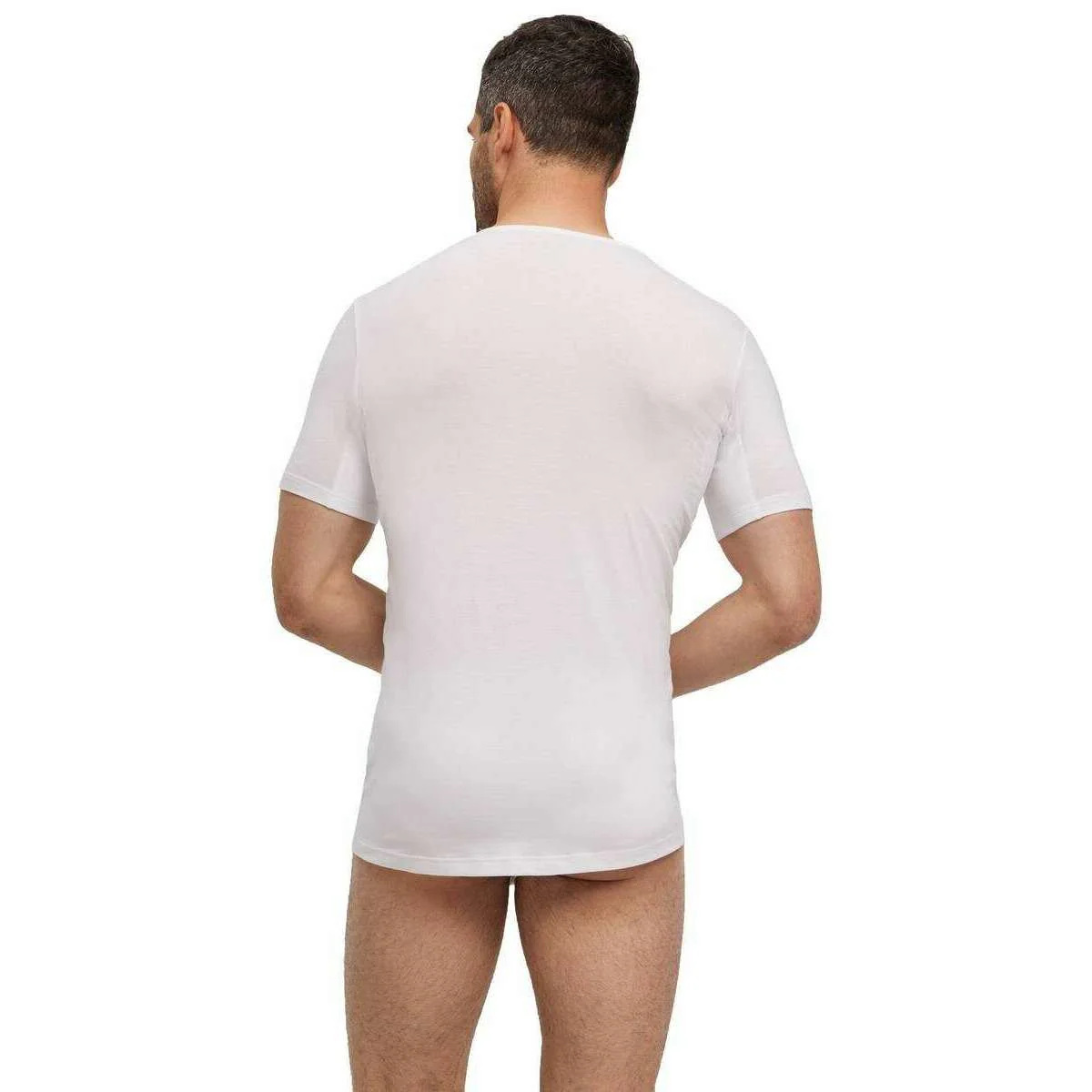 Falke Daily Climate Control Deep V-Neck T-Shirt - White - Image 3