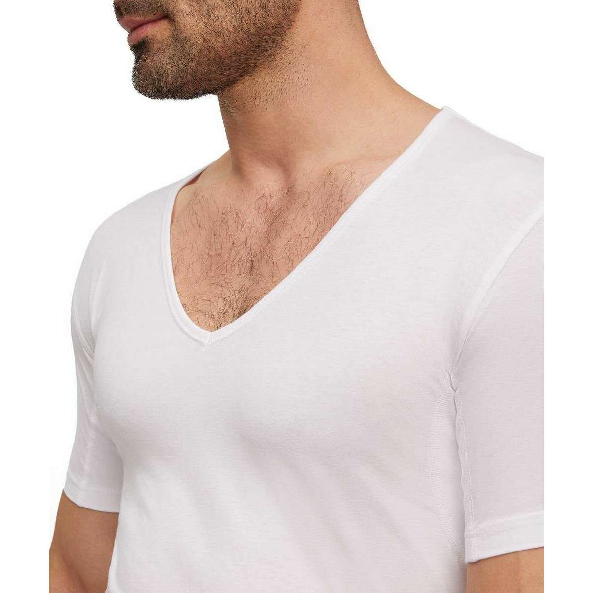 Falke Daily Climate Control Deep V-Neck T-Shirt - White - Image 4