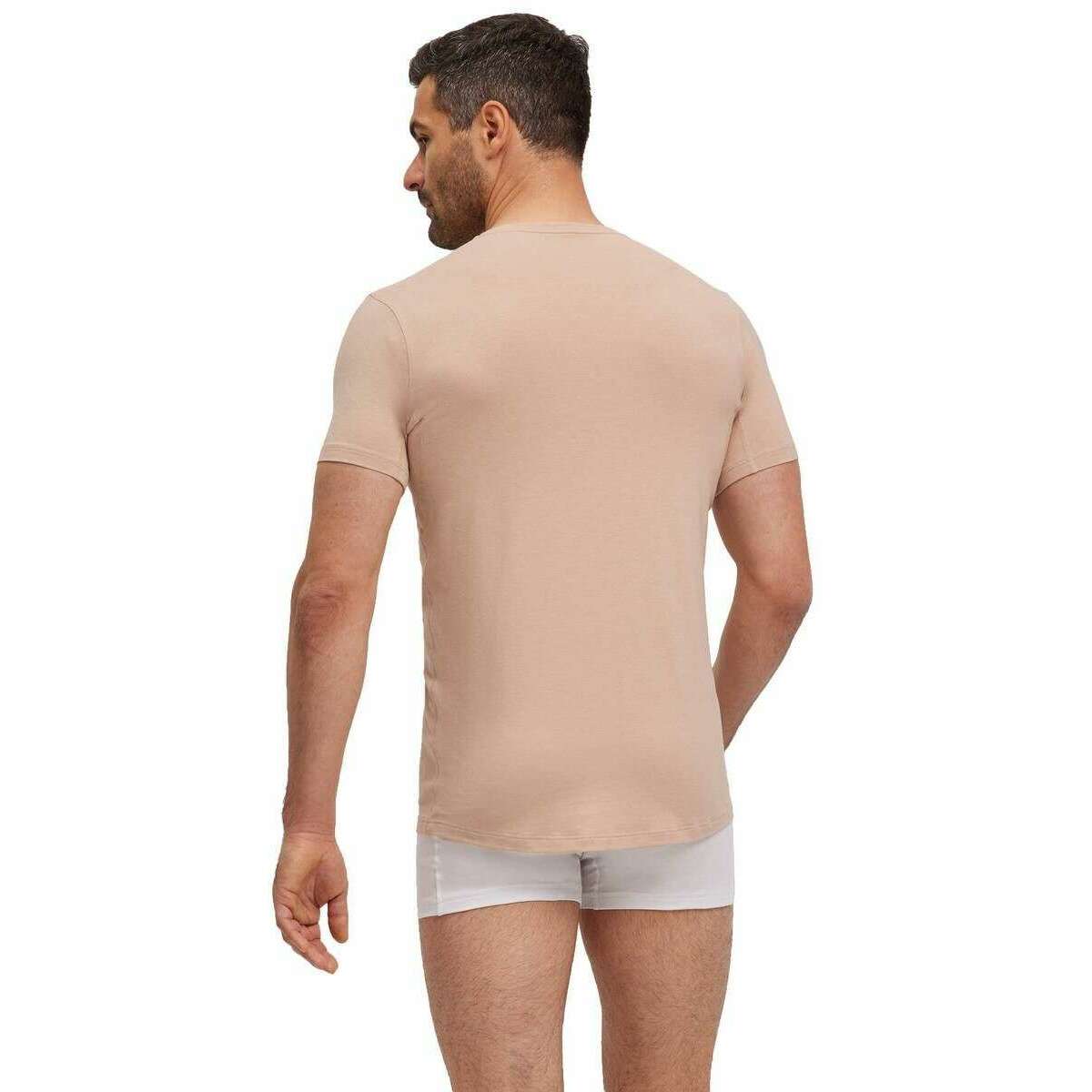 Falke Daily Climate Control V-Neck T-Shirt - Camel Brown - Image 3