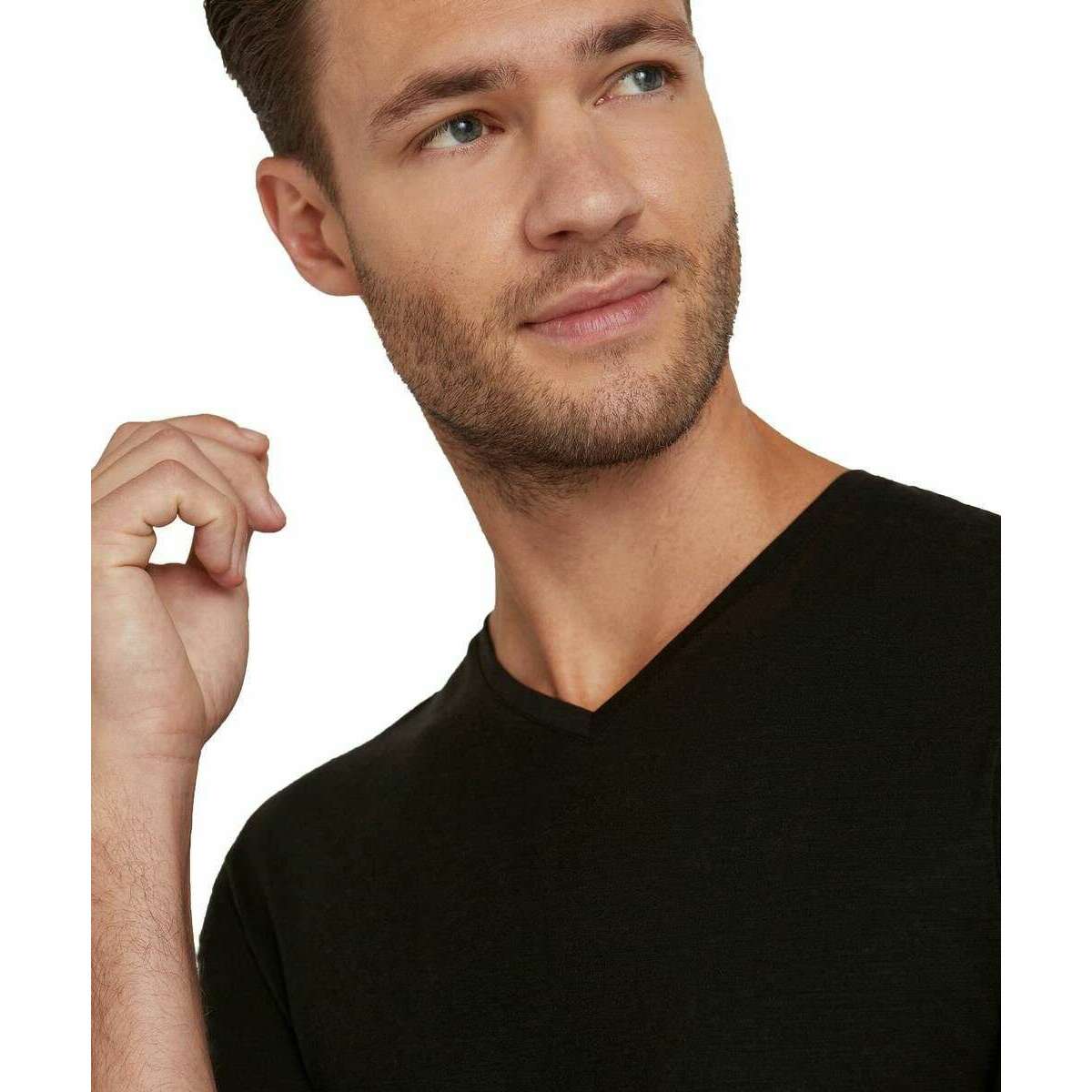 Falke Daily ClimaWool V-Neck T-Shirt - Black - Image 4