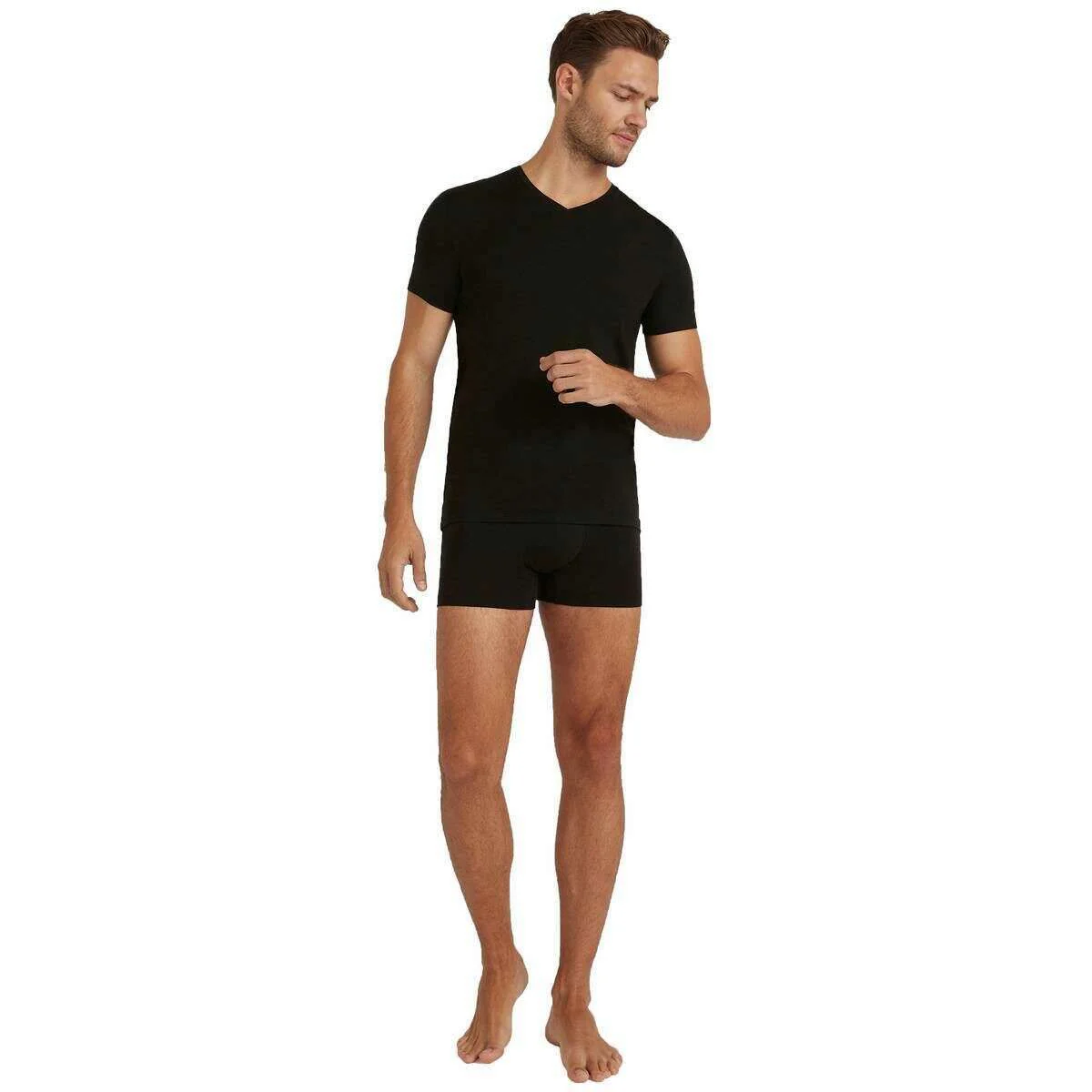 Falke Daily ClimaWool V-Neck T-Shirt - Black - Image 6