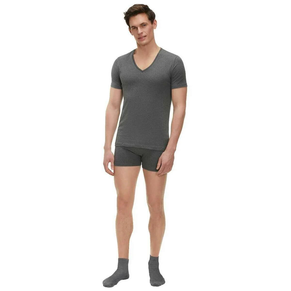 Falke Daily Comfort 2 Pack Boxer Brief - Dark Grey Heather - Image 6