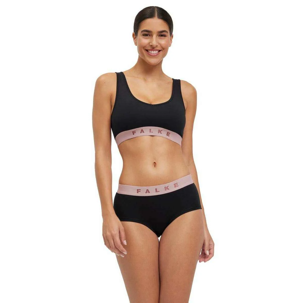 Falke Daily Comfort 2-Pack Bra - Black/Light Pink - Image 3
