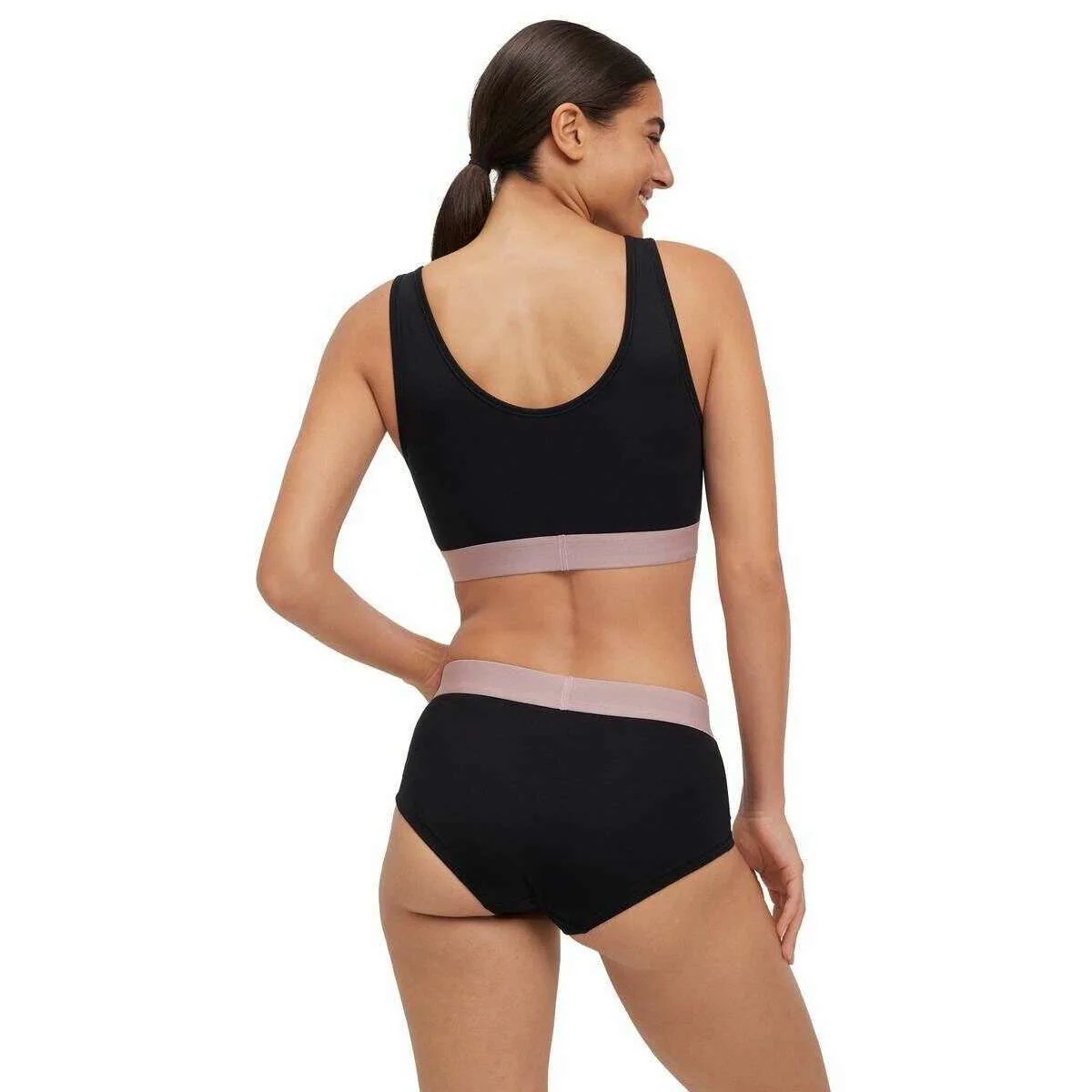 Falke Daily Comfort 2-Pack Bra - Black/Light Pink - Image 5