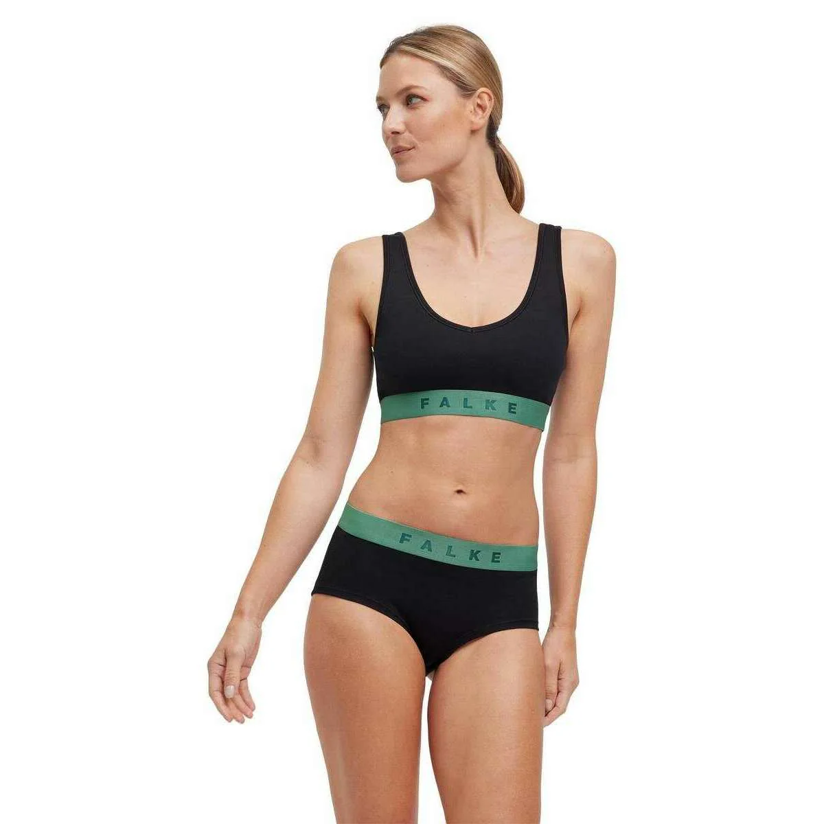 Falke Daily Comfort 2-Pack Hipster Brief - Black/Green - Image 5