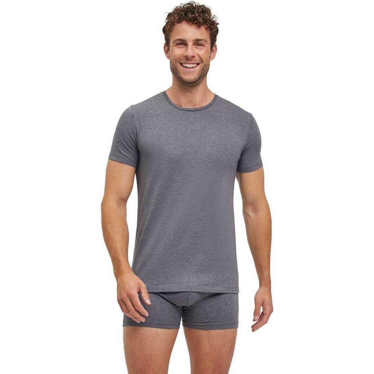 Falke Daily Comfort Crew Neck 2 Pack T-Shirt - Dark Grey Heather - Image 2
