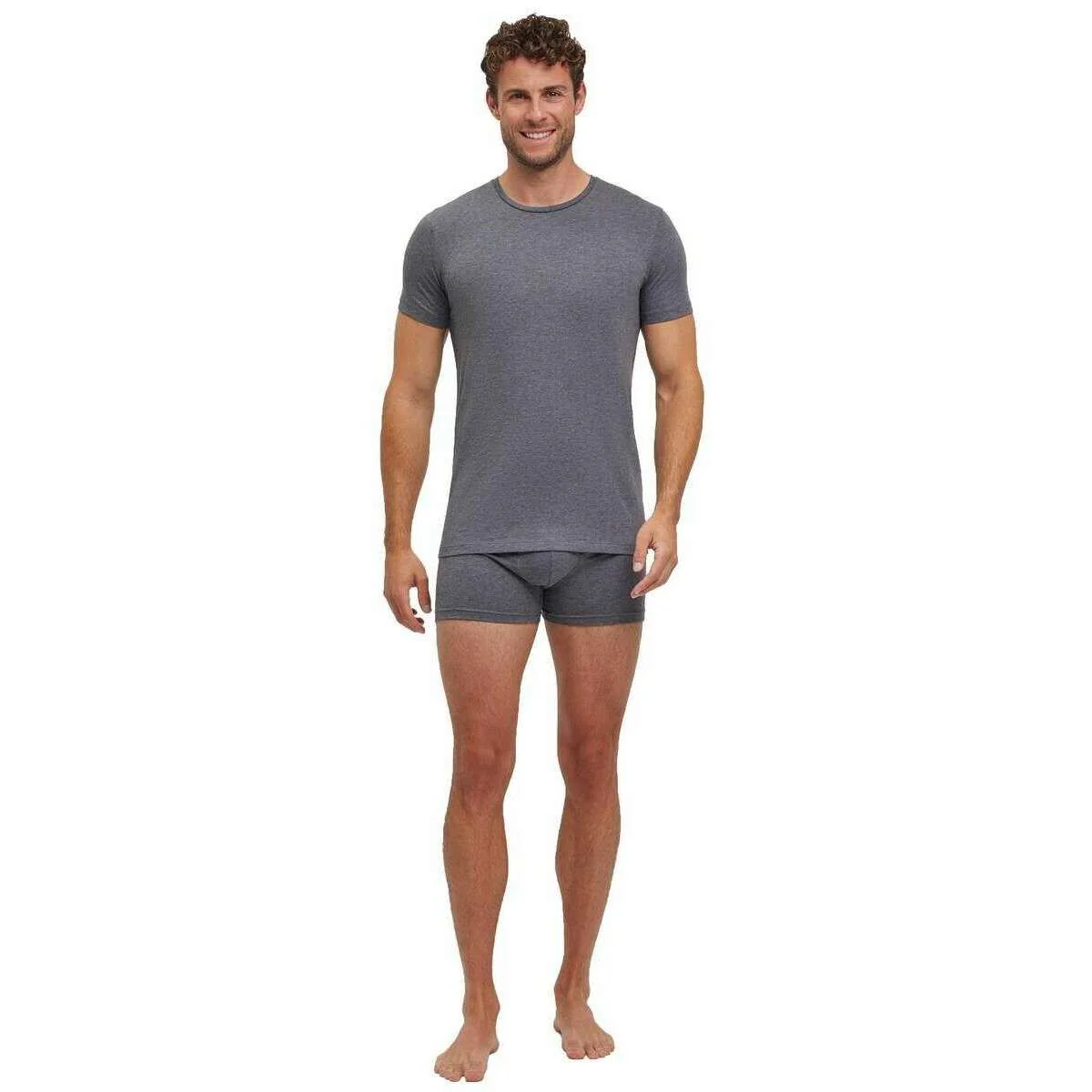 Falke Daily Comfort Crew Neck 2 Pack T-Shirt - Dark Grey Heather - Image 5