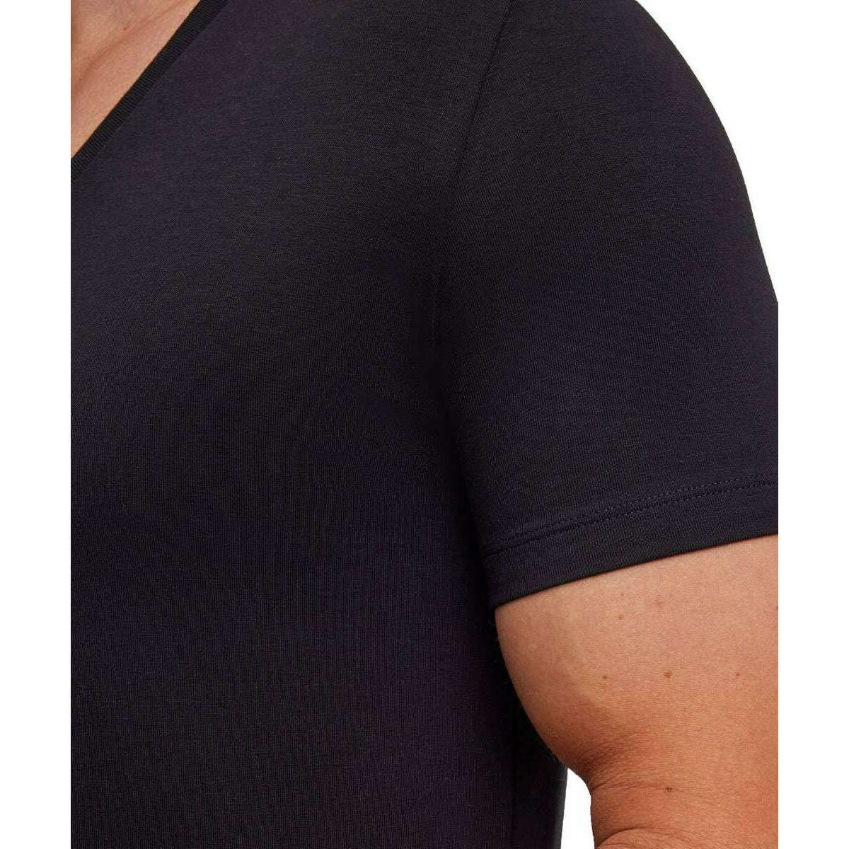 Falke Daily Comfort Deep V-Neck 2 Pack T-Shirt - Black - Image 5