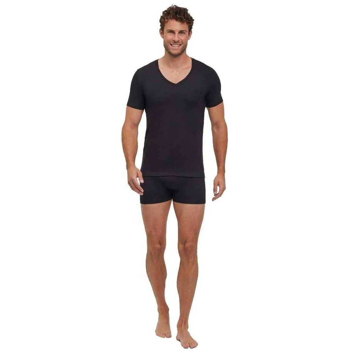 Falke Daily Comfort Deep V-Neck 2 Pack T-Shirt - Black - Image 6