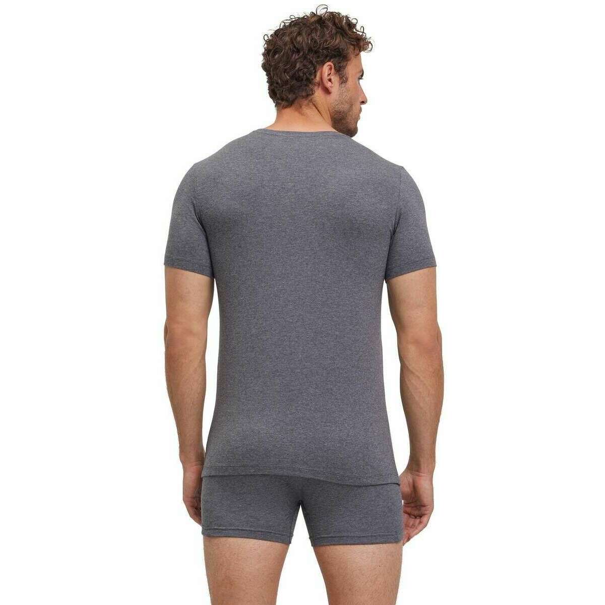 Falke Daily Comfort Deep V-Neck 2 Pack T-Shirt - Dark Grey Heather - Image 3