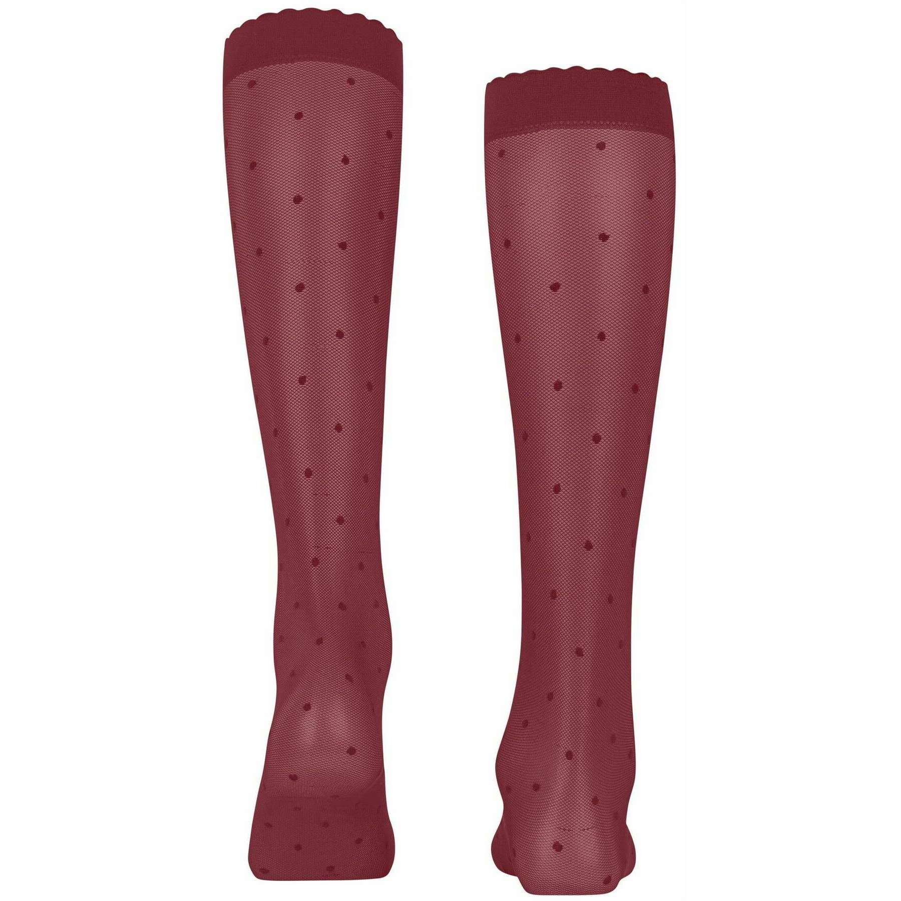 Falke Dot 15 Denier Knee High Socks - Ruby Red - Image 3
