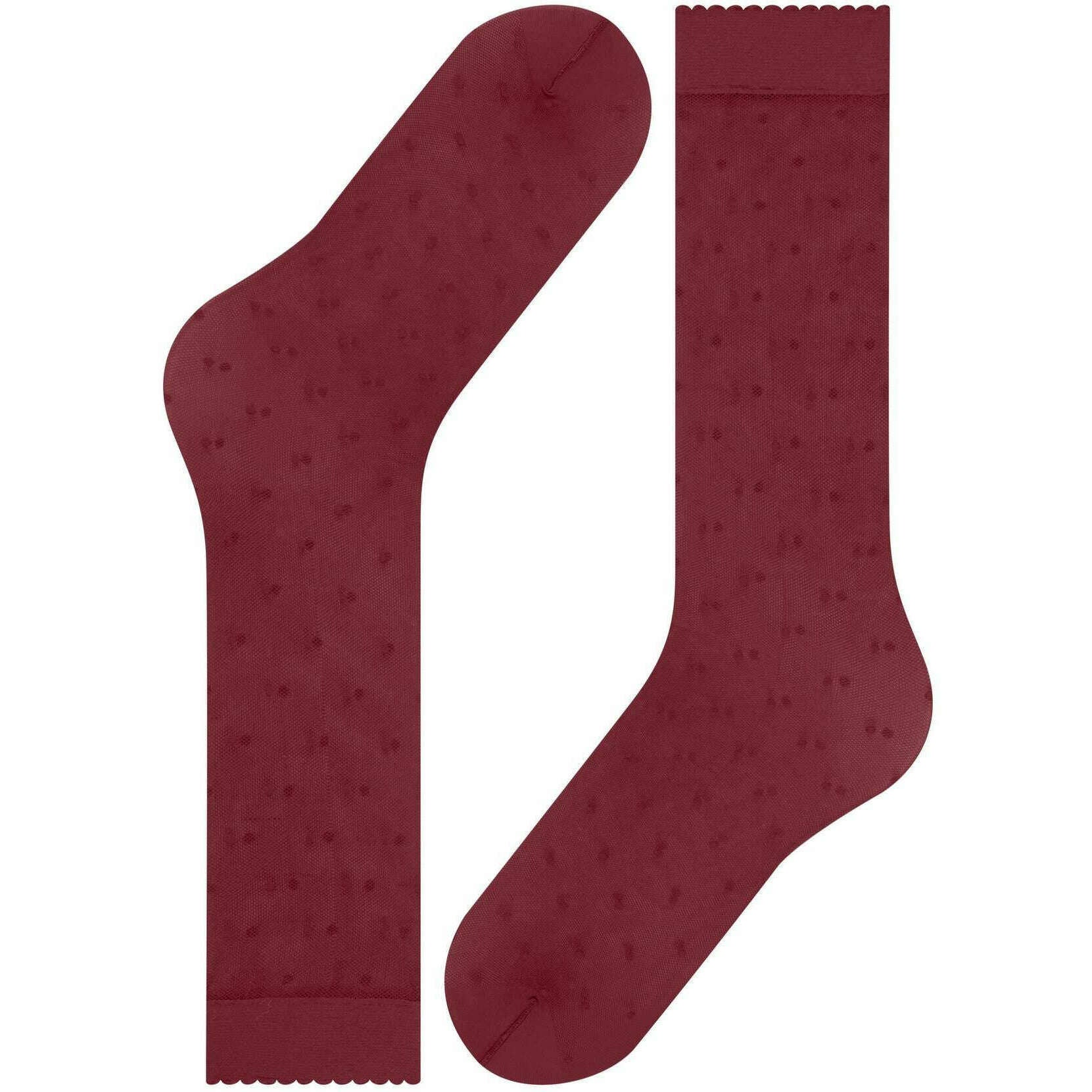 Falke Dot 15 Denier Knee High Socks - Ruby Red - Image 5
