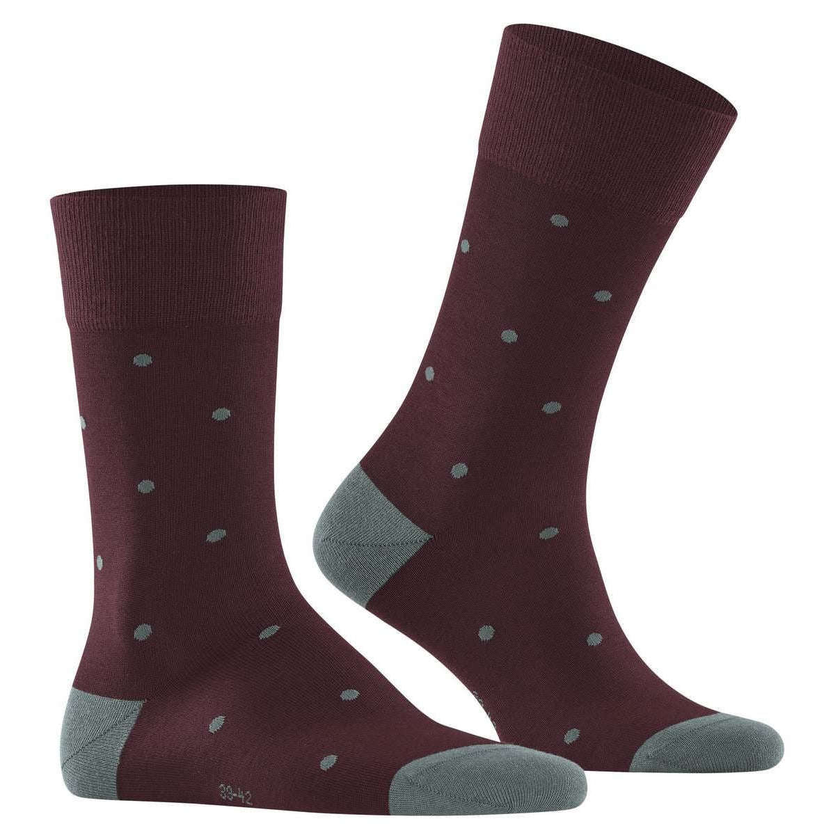 Falke Dot Socks - Burgundy - Image 2
