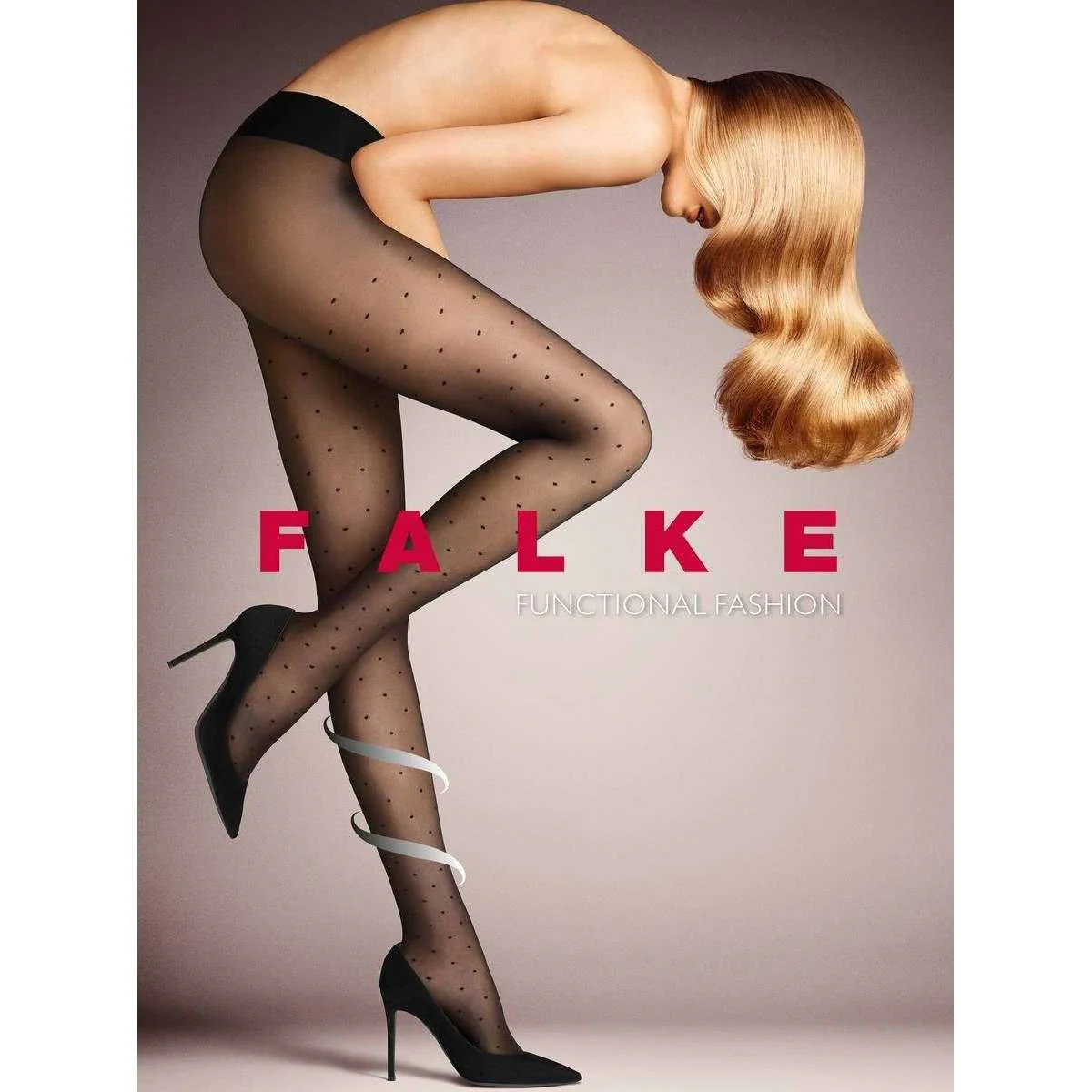 Falke Dot Vitalize 20 Denier Tights - Black - Image 7