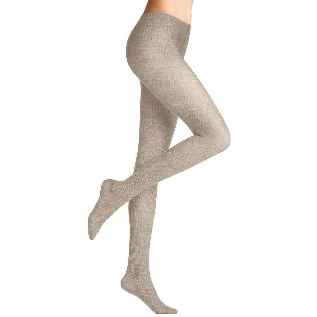 Falke Family Rib Tights - Linen Mel Beige - Image 2