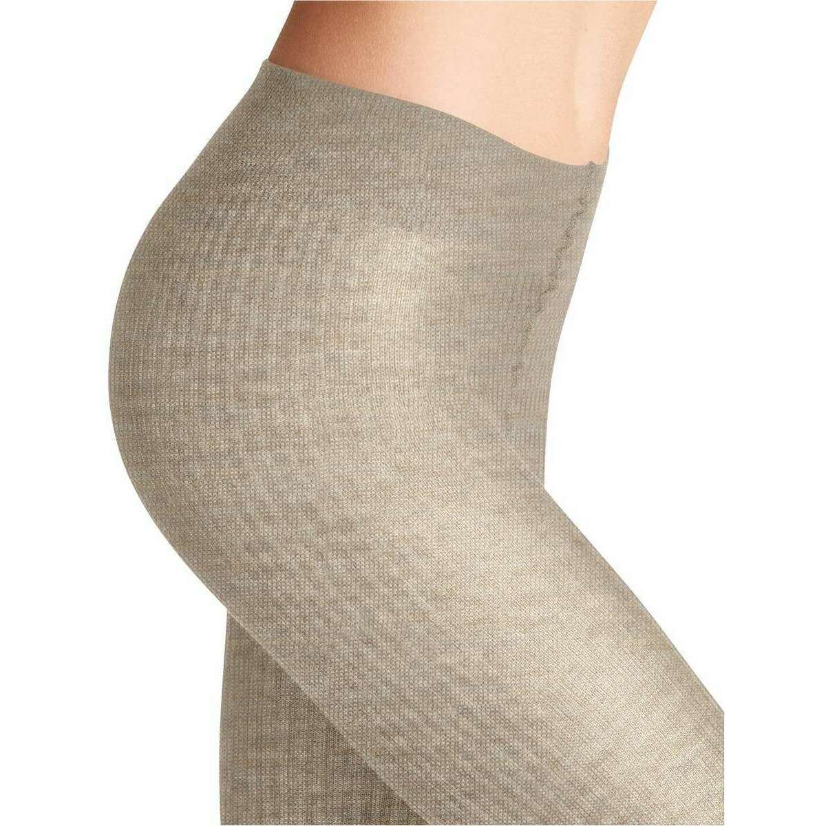 Falke Family Rib Tights - Linen Mel Beige - Image 4